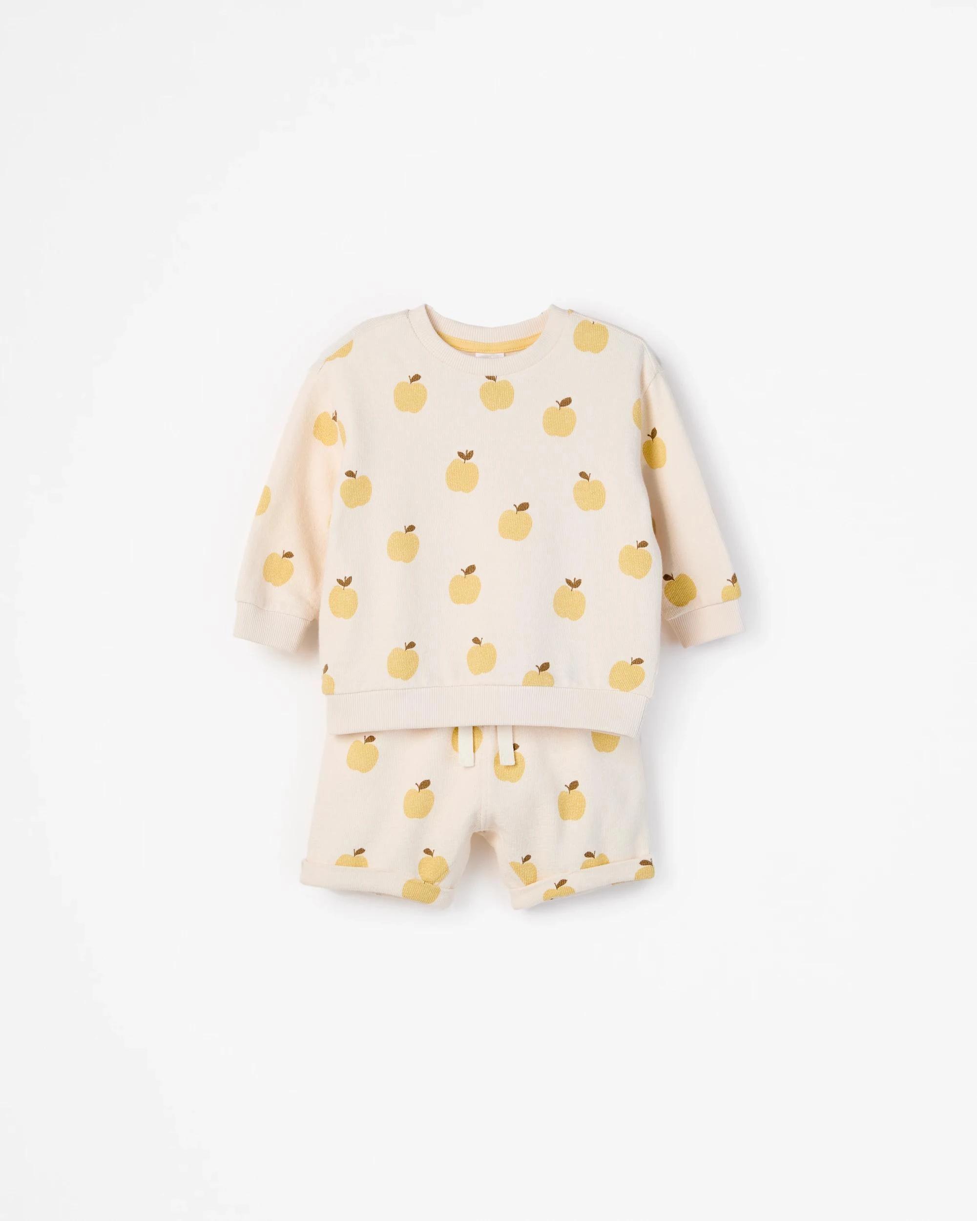 6 Target Baby Organic Cotton Baby Crew Fleece Top and Short 2 Piece Set APPLES, 6 of 6