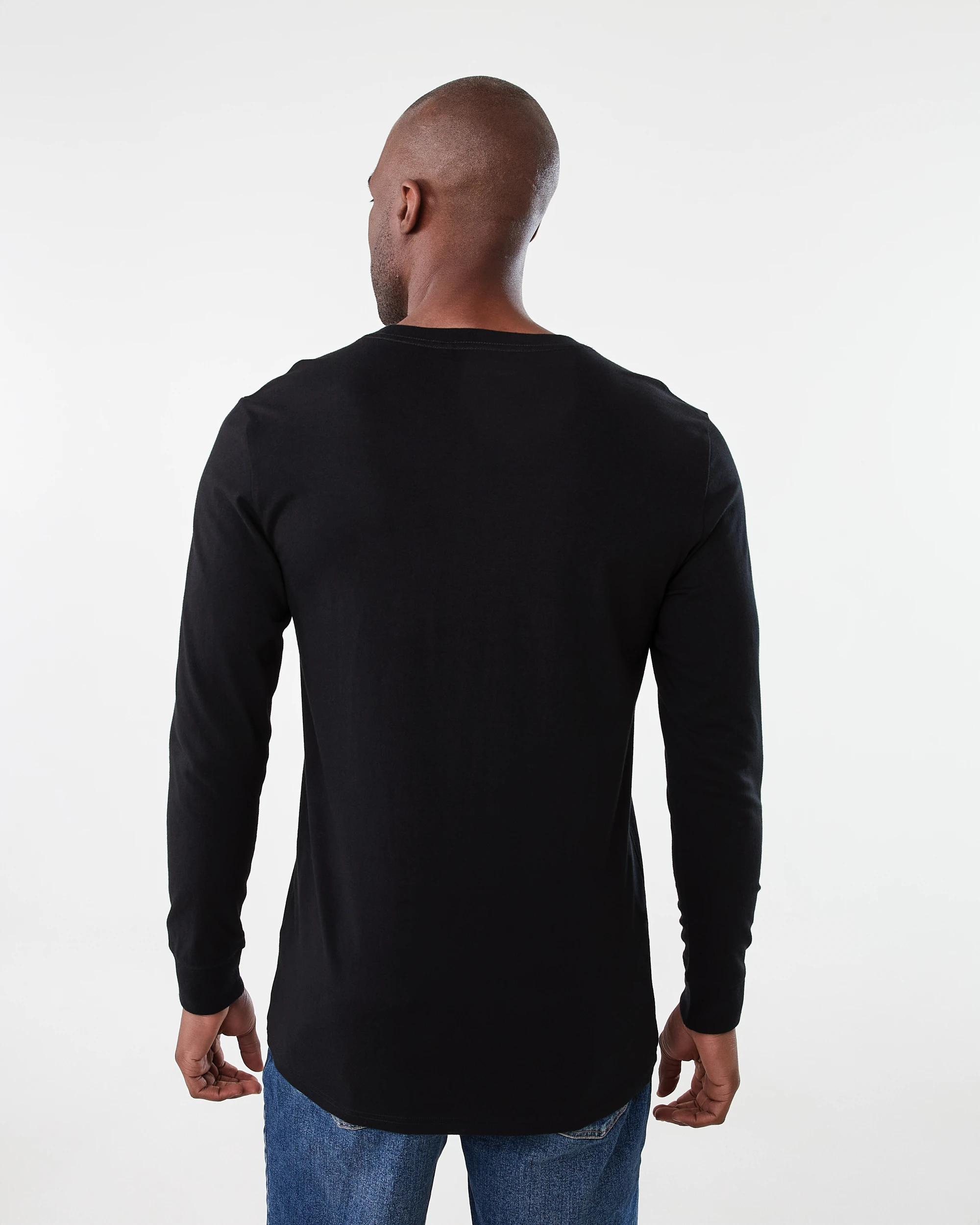 3 Long Sleeve Longline T-shirt Black, 3 of 5