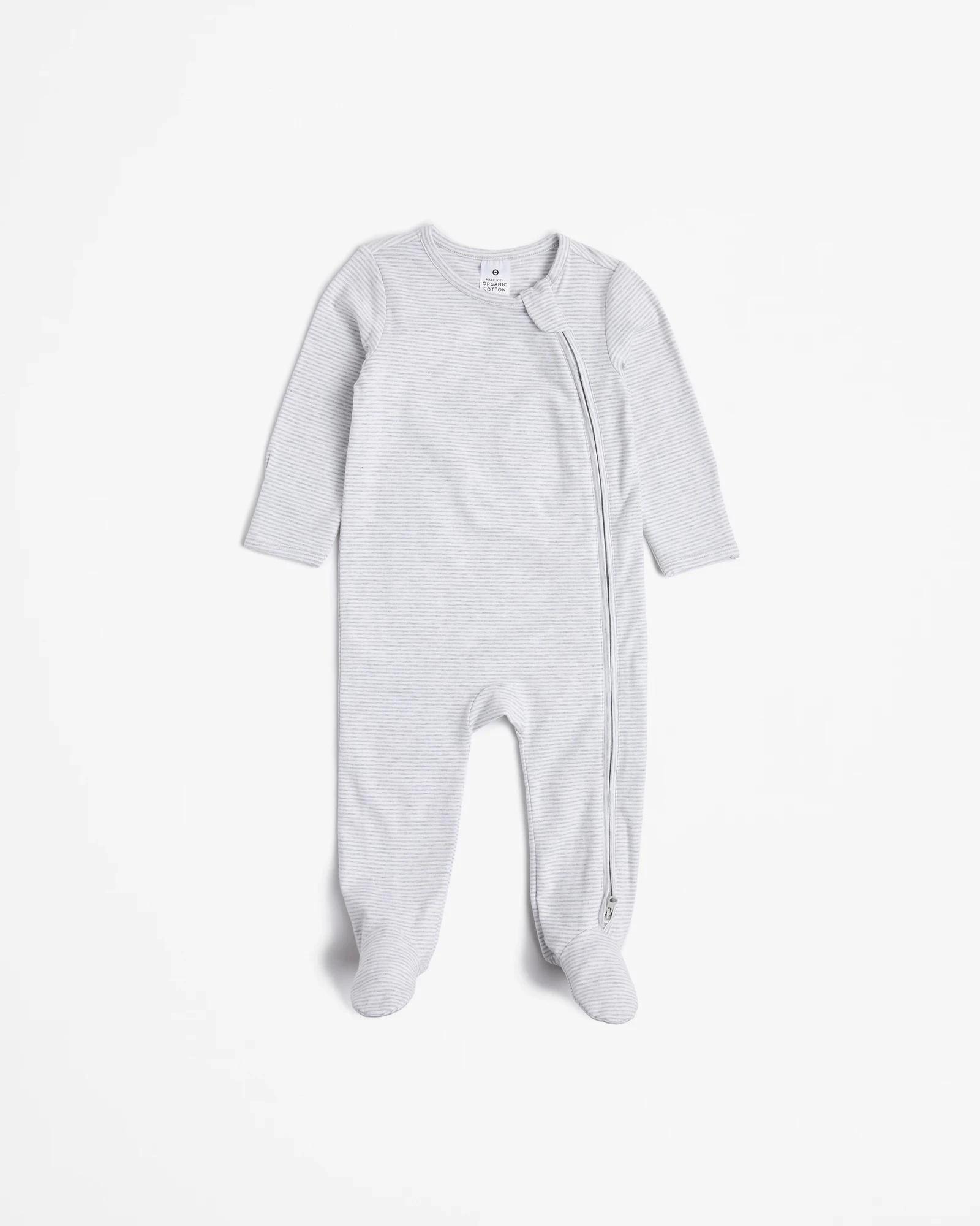 2 Target Baby Baby Organic Cotton Print Zip Coveralls 3 Pack GREY MARLE, 2 of 5