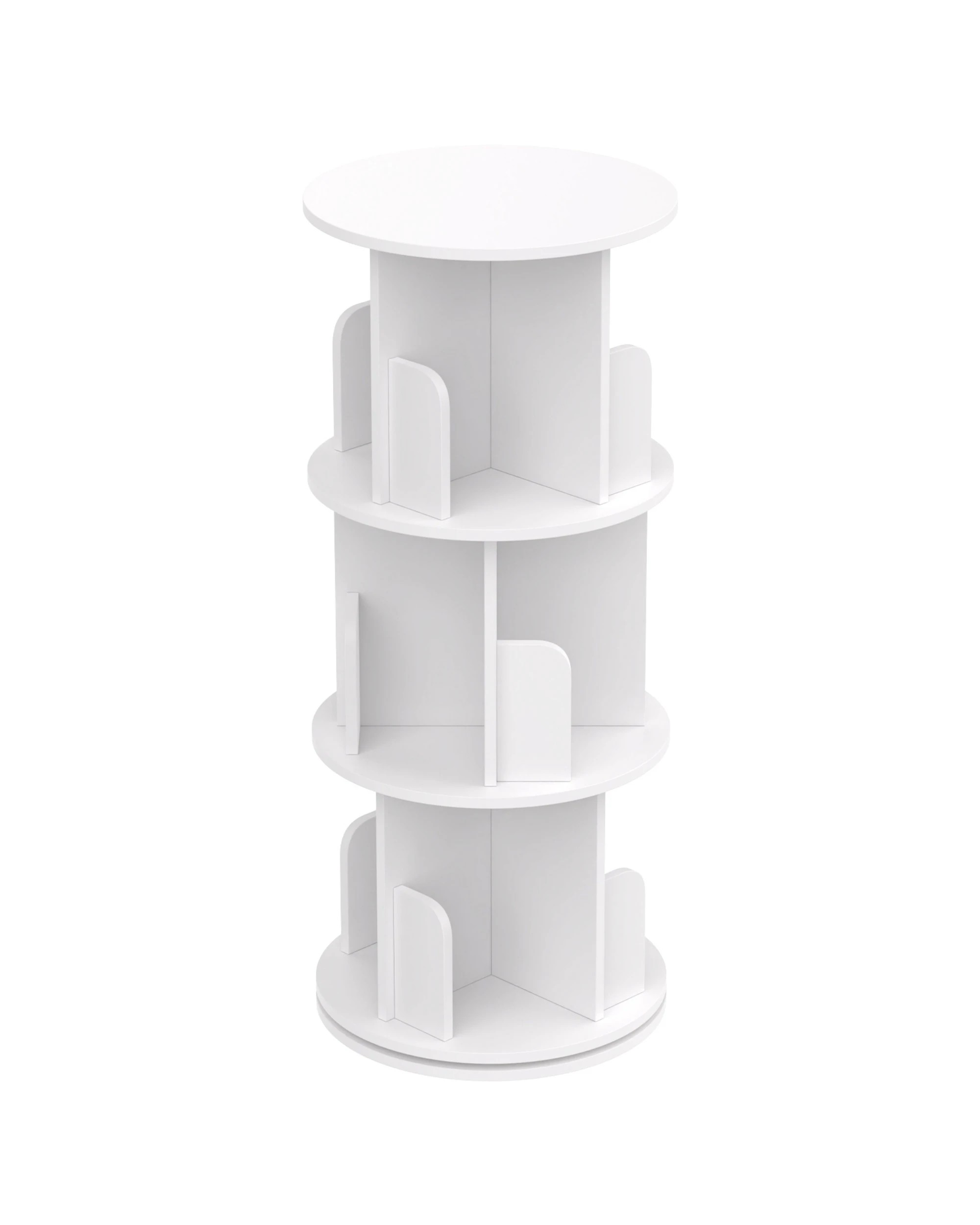 1 Advwin 3-Tier Rotating Bookshelf Corner Storage Rack Display Unit, 1 of 8