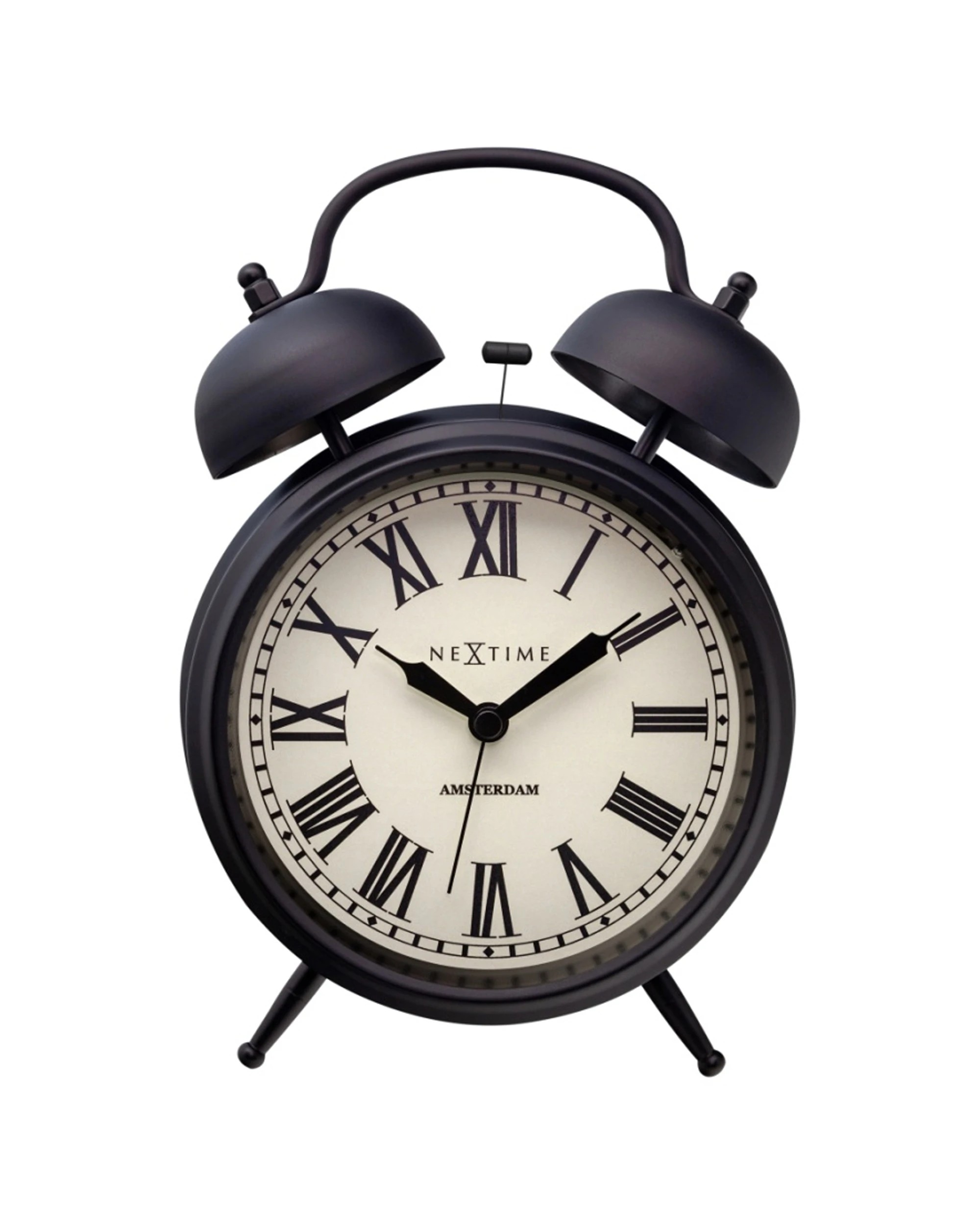 8 NEXTIME Amsterdam Alarm Clock Double Bell Silent Sweep Movement Night Light - Black, 8 of 8