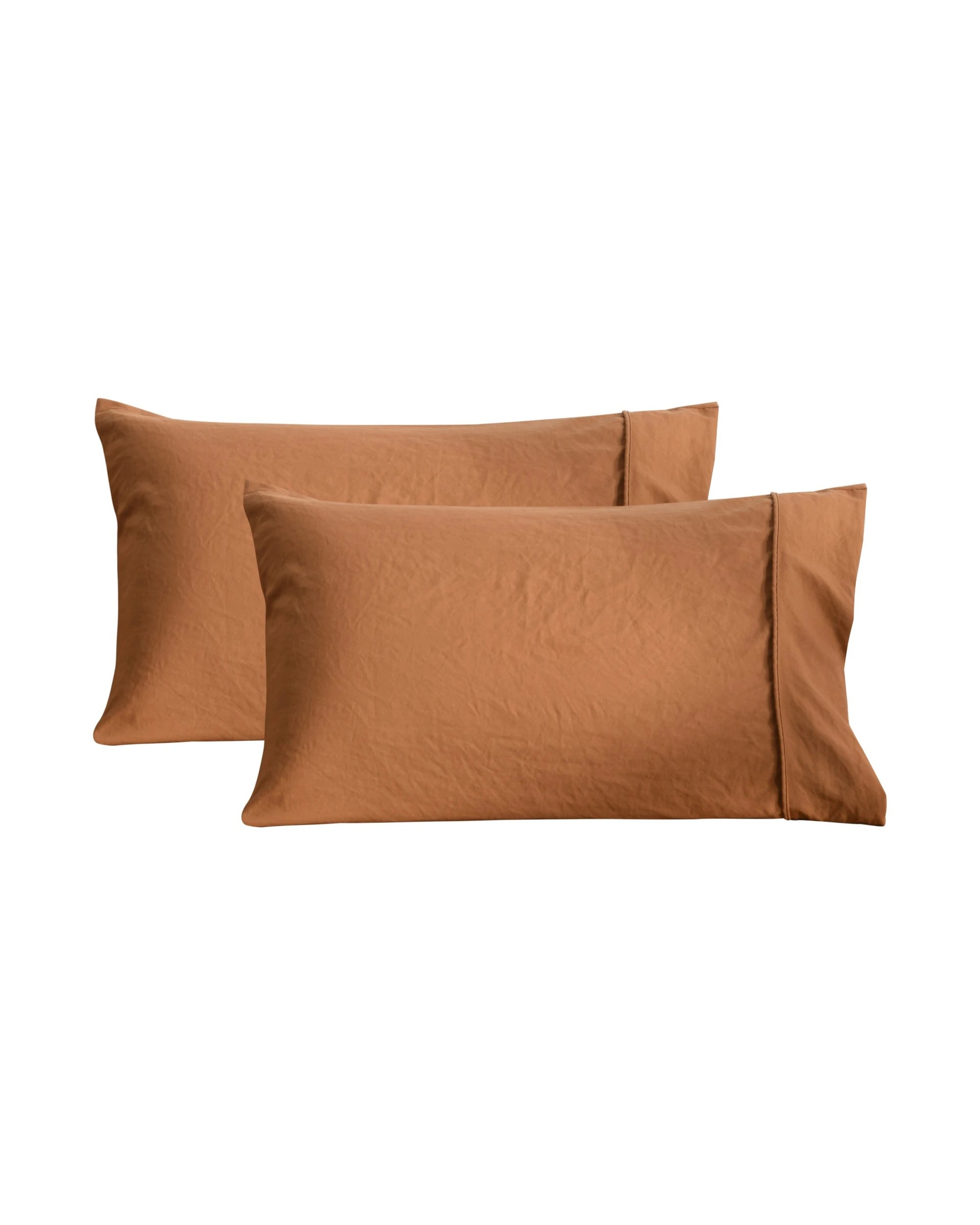 5 Dreamaker Superfine Washed Microfibre Standard Pillowcase Twin Pack - Rust, 5 of 5