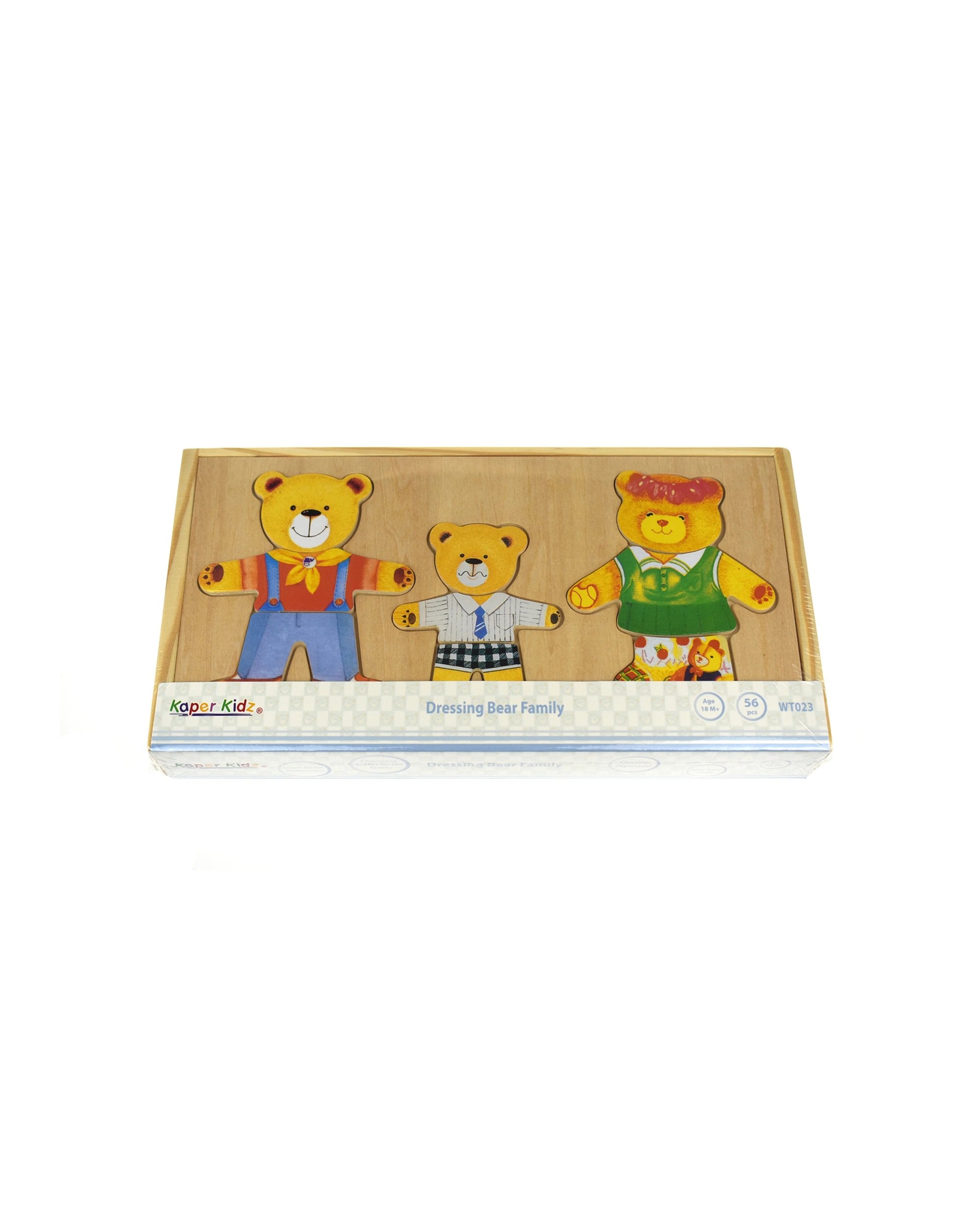 3 Kaper Kidz Dressing Bear Family Wooden Blocks Pretend Play Toy 18 Months Plus - Multi, 3 of 8