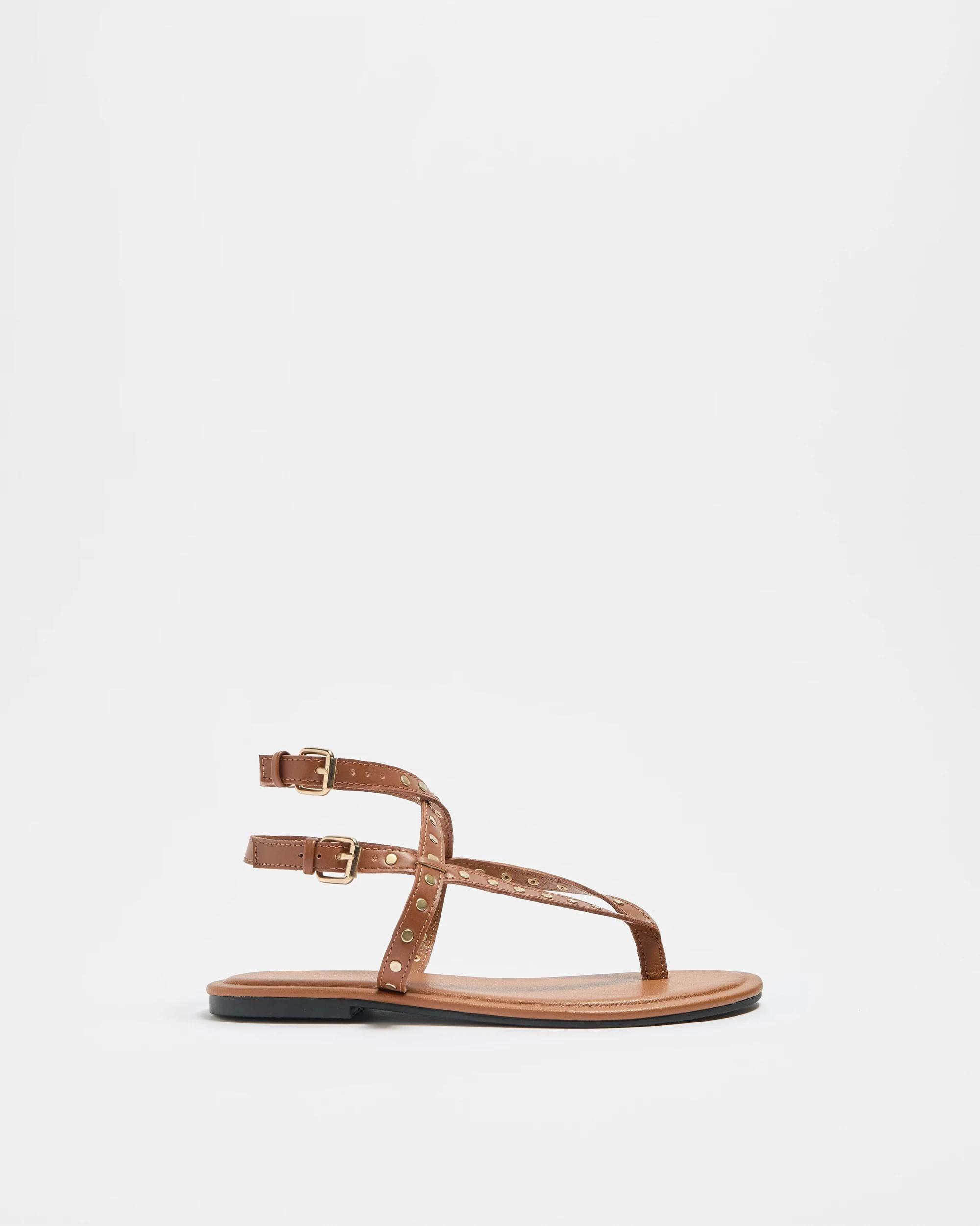 1 Target Womens Gladiator Studded Thongs - Zena TAN, 1 of 6