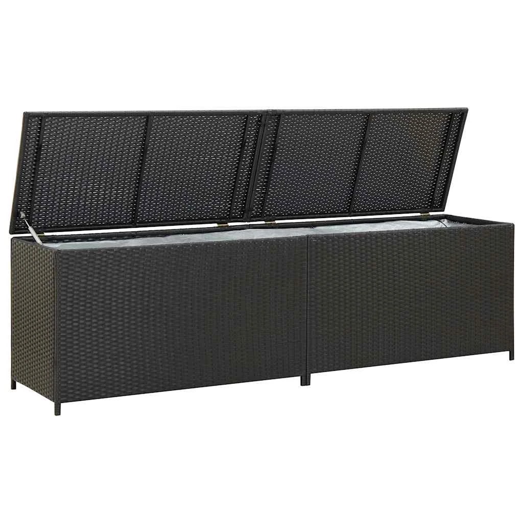 3 Vidaxl Garden Storage Box Poly Rattan - Black, 3 of 10