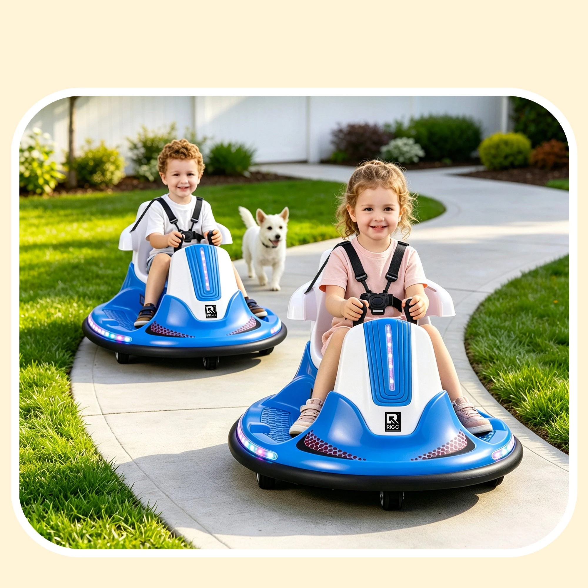 4 Rigo Ride on Cars Kids Bumper 12V Ride on Toy Toddler Remote Control - Blue, 4 of 10