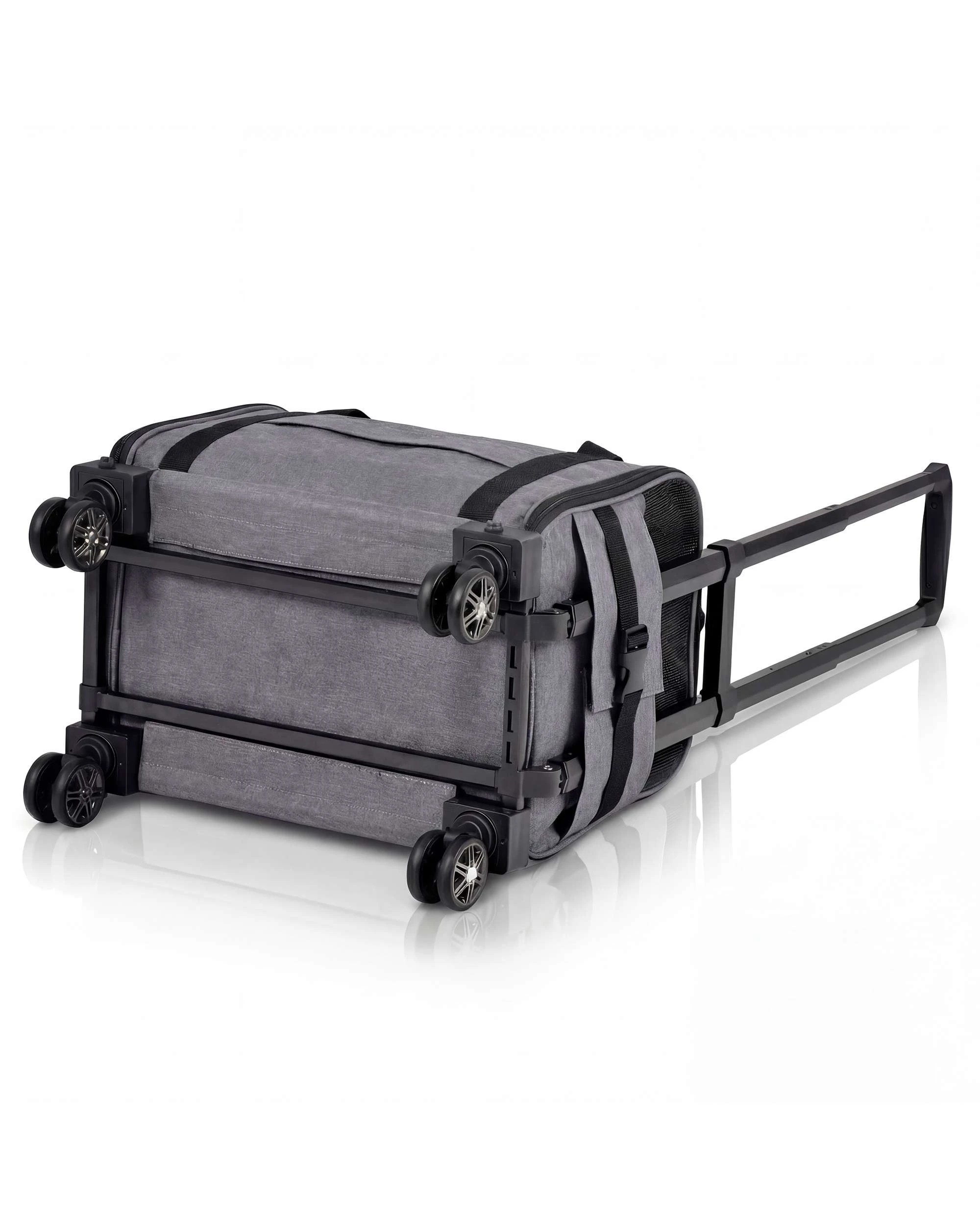 4 Advwin Pet Carrier Foldable Stroller Cat Dog Trolley Travel Bag, 4 of 9