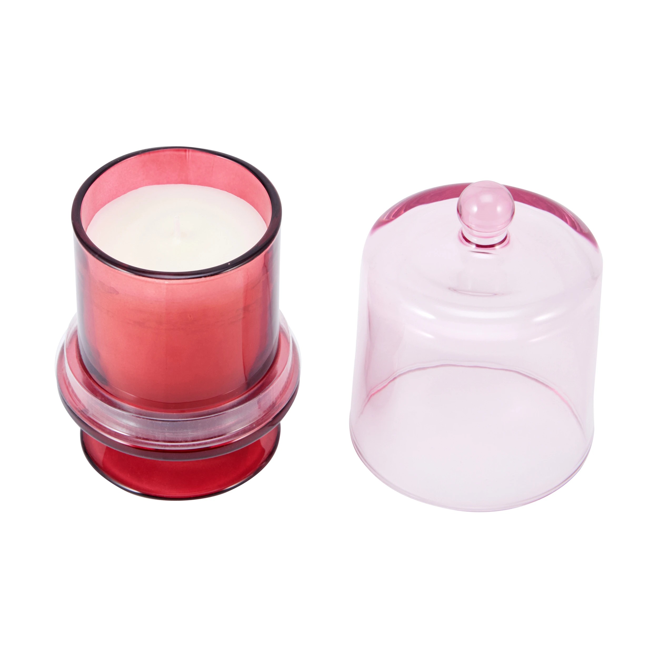 4 Christmas Red Glass Cloche Candle, 4 of 6