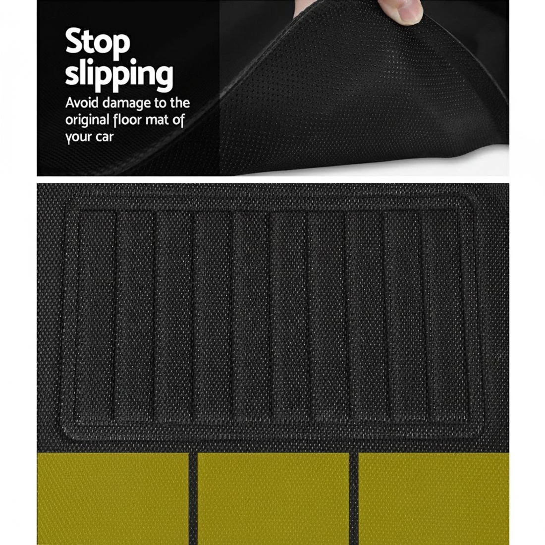 4 Weisshorn Tesla Model Y Rubber Mats Carpets Front Rear Set RHD 21 - Black, 4 of 6