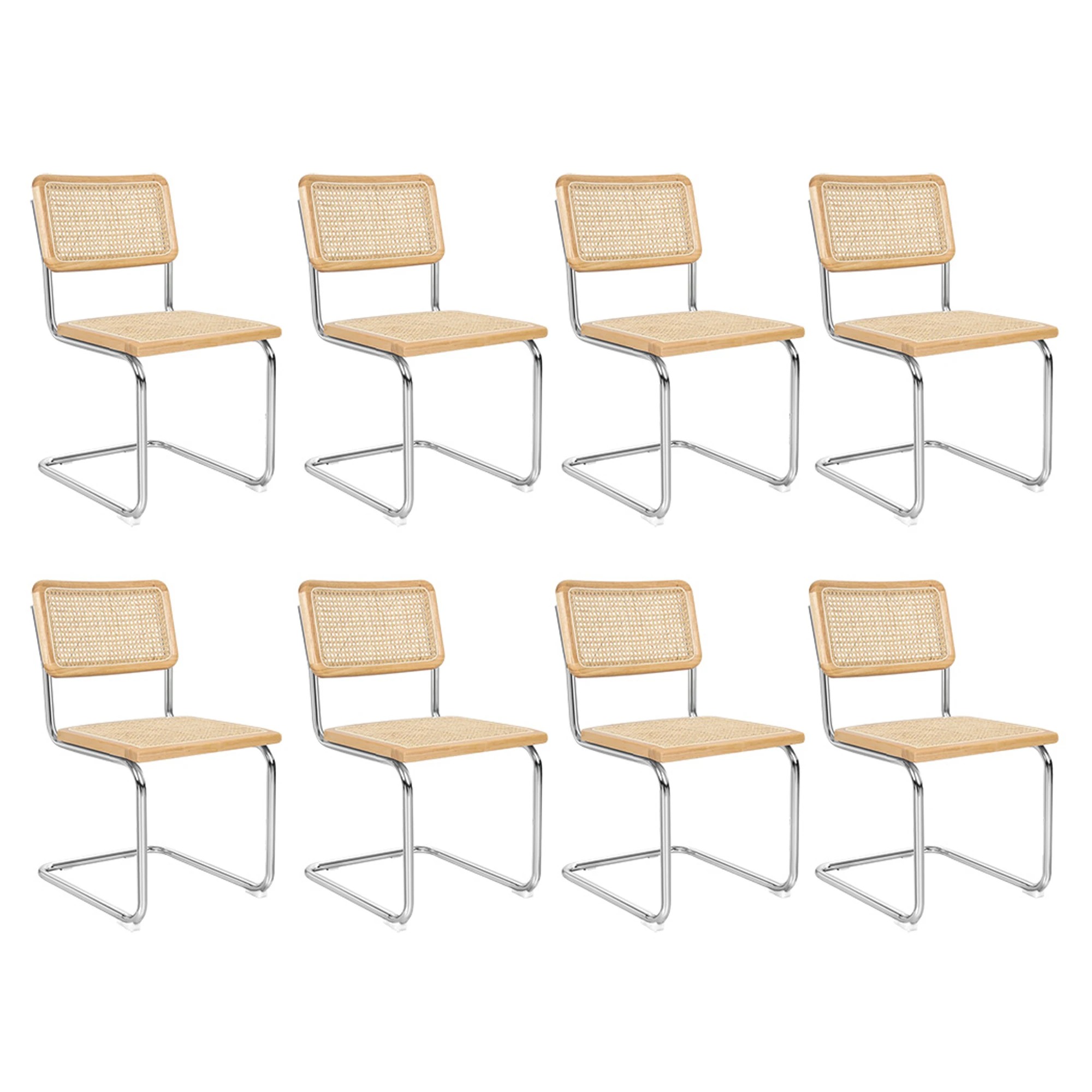 1 Levede 8x Rattan Dining Chairs - Natural, 1 of 9