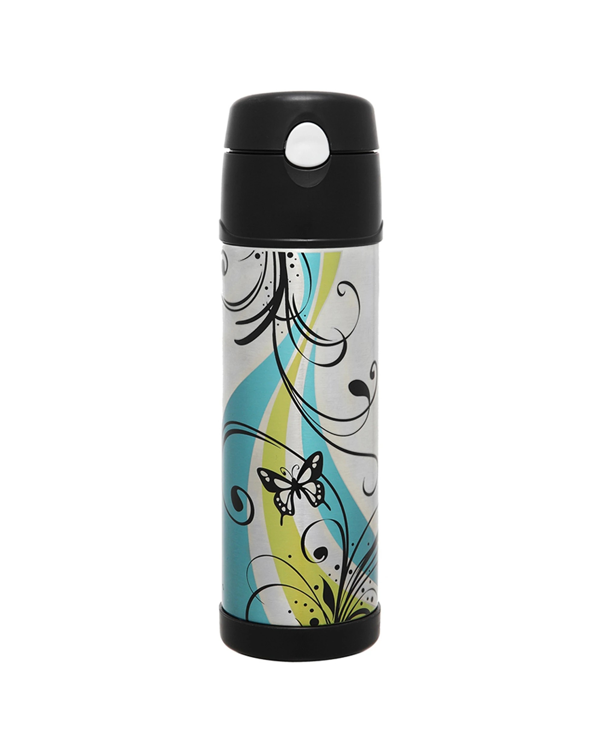1 Thermos Vacuum Insulated Hydration Bottle With Straw Leakproof 530Ml Butterfly - Pattern, 1 of 1