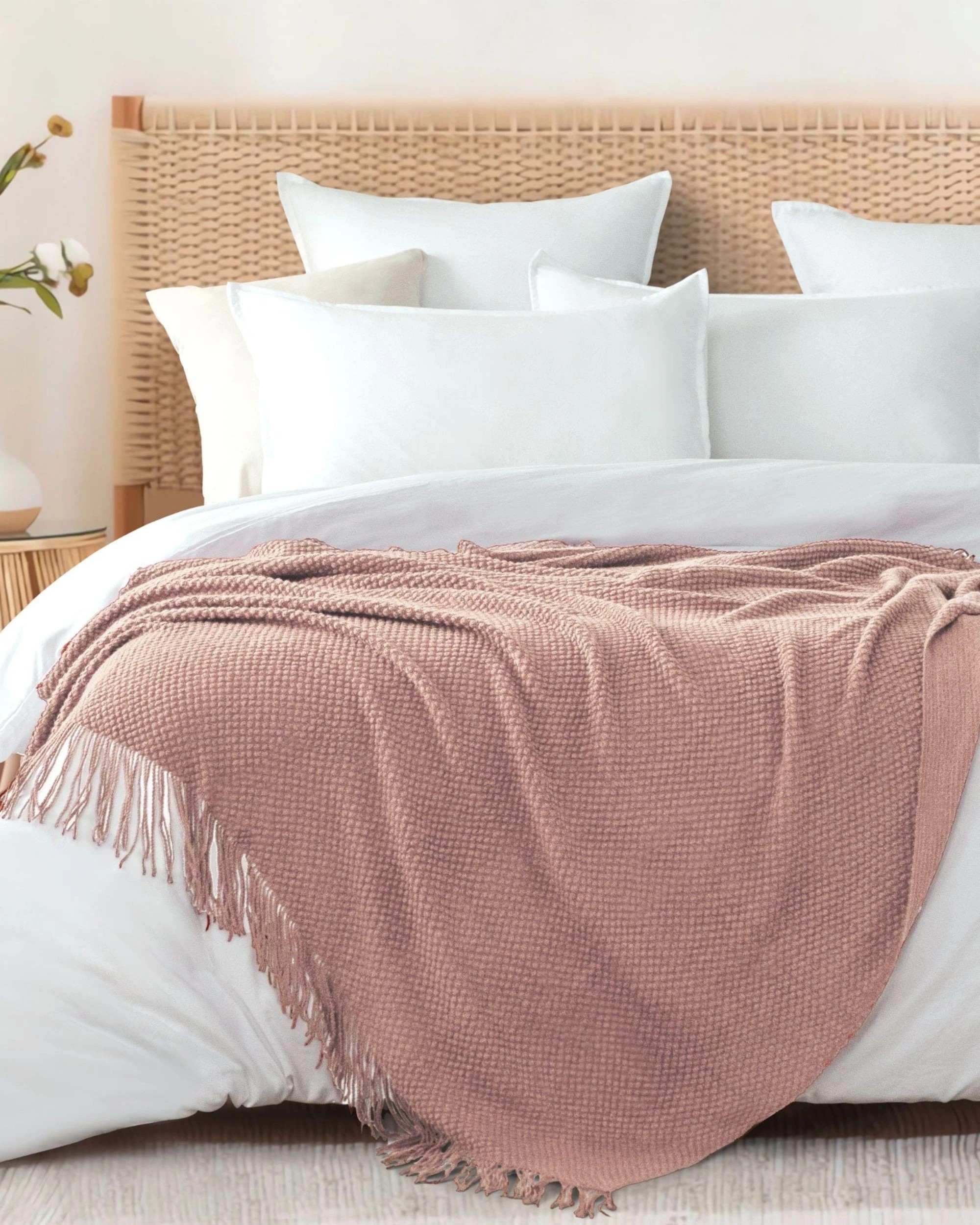 1 Gioia Casa Micro Plush Knitted Throw Blanket Soft Warm Lightweight - Pink, 1 of 7