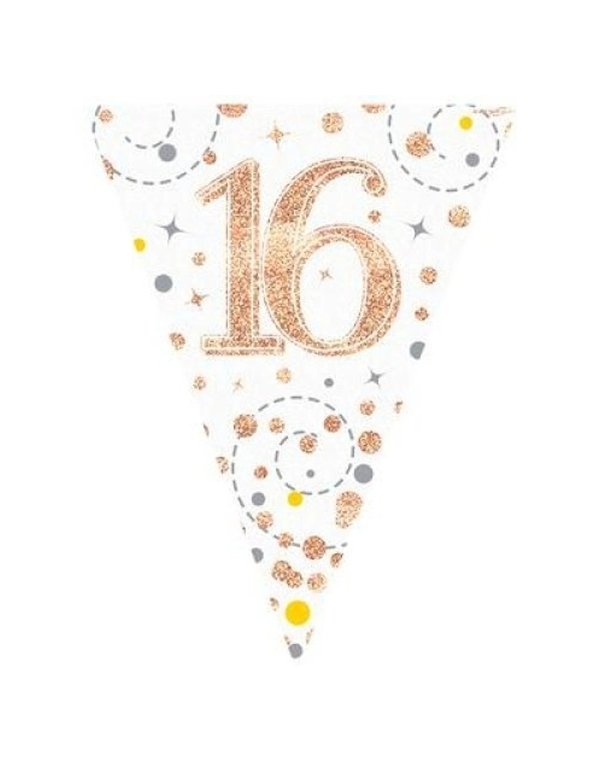 1 Alpen Sparkling Fizz Bunting Decoration 16th Birthday 3.9m Rose - Gold, 1 of 1
