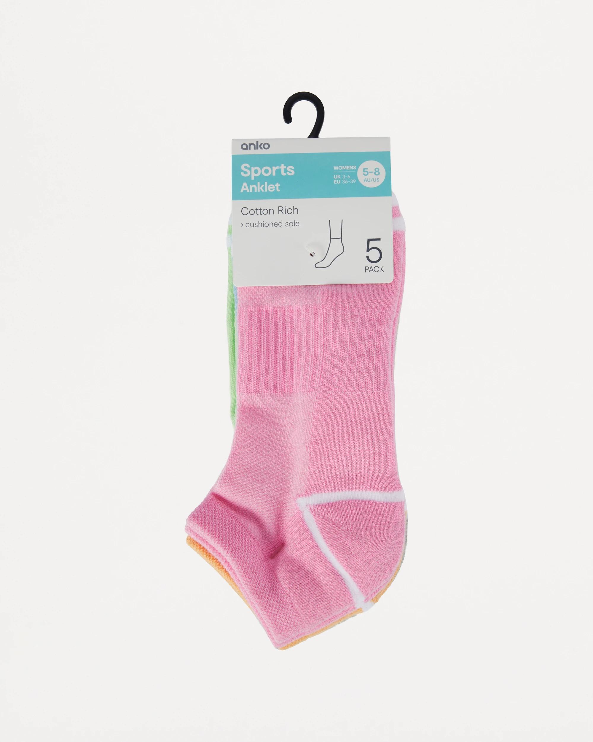 3 5 Pack Active Anklet Socks with Arch Support BRIGHTS, 3 of 3