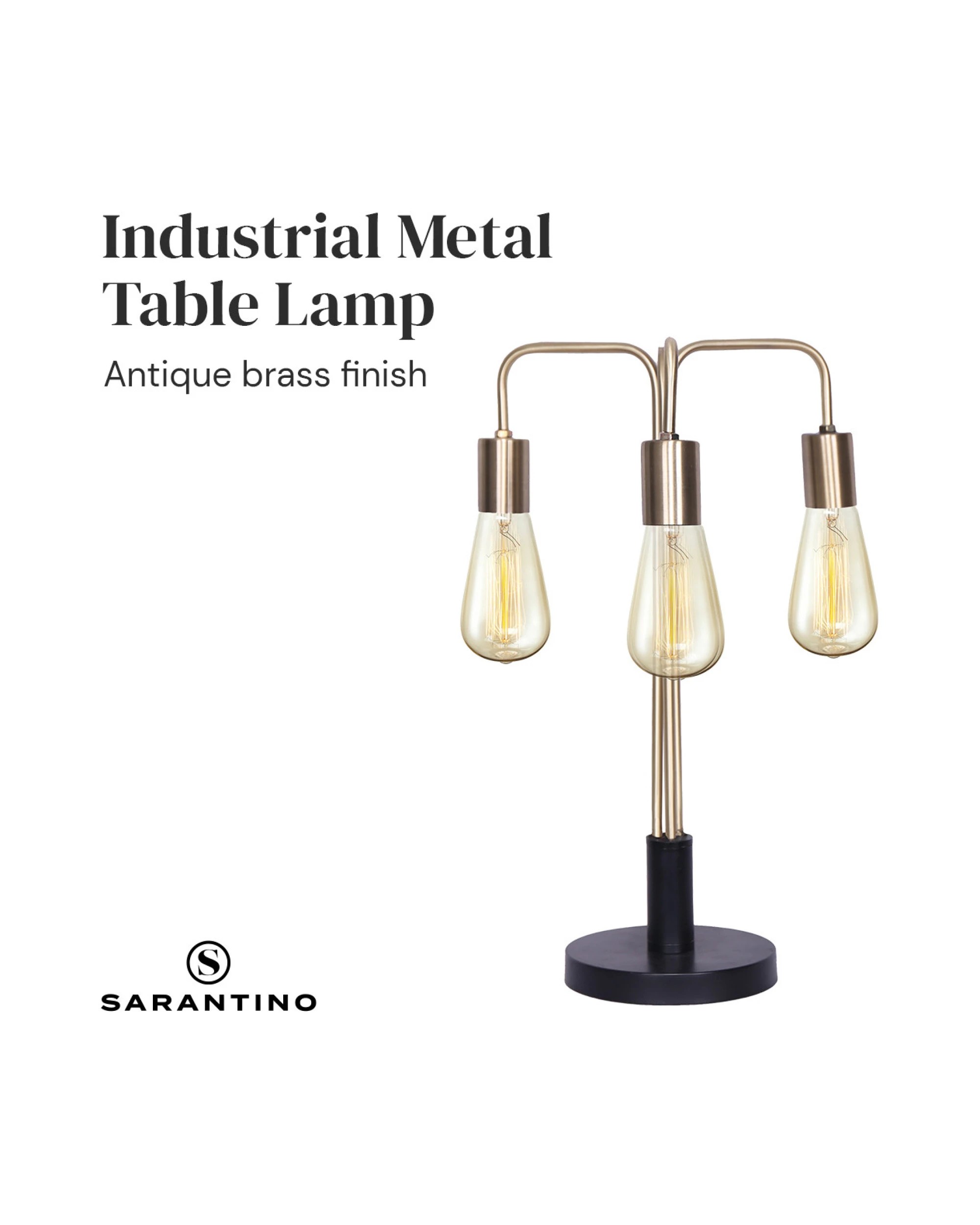 4 Sarantino Exposed Bulb Industrial Table Lamp, 4 of 10