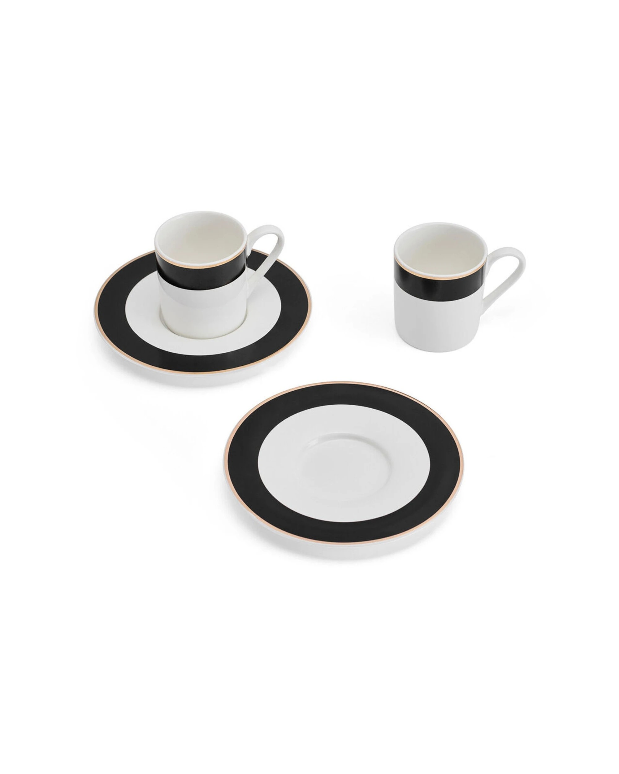 4 Mikasa 4pc Luxe Deco China Espresso With Block Stripe Set 100ml - Multi, 4 of 6