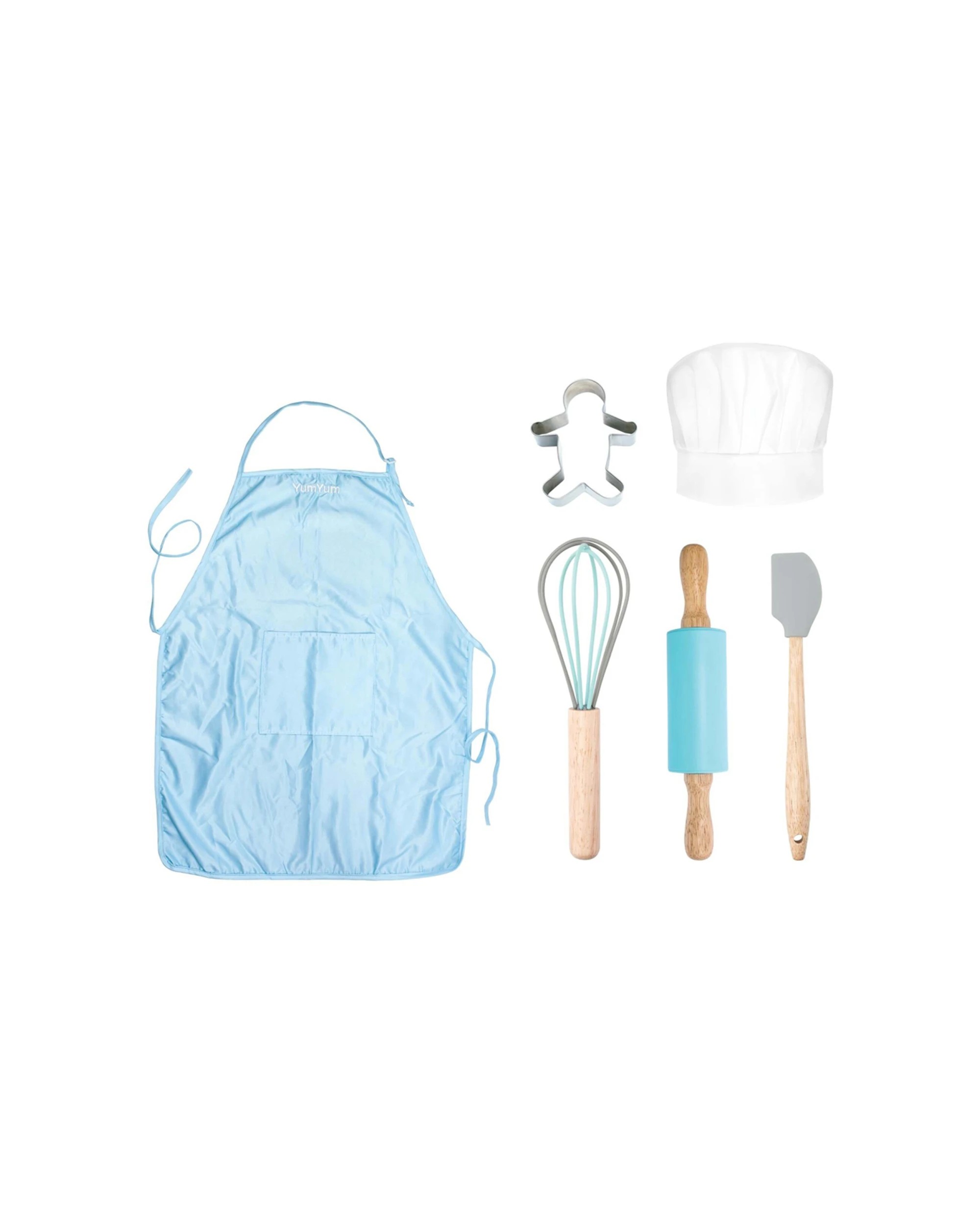 1 Avanti 6pc Yumyum Kids Chef Baking Set With Hat Apron And Silicone Utensils - Blue, 1 of 1