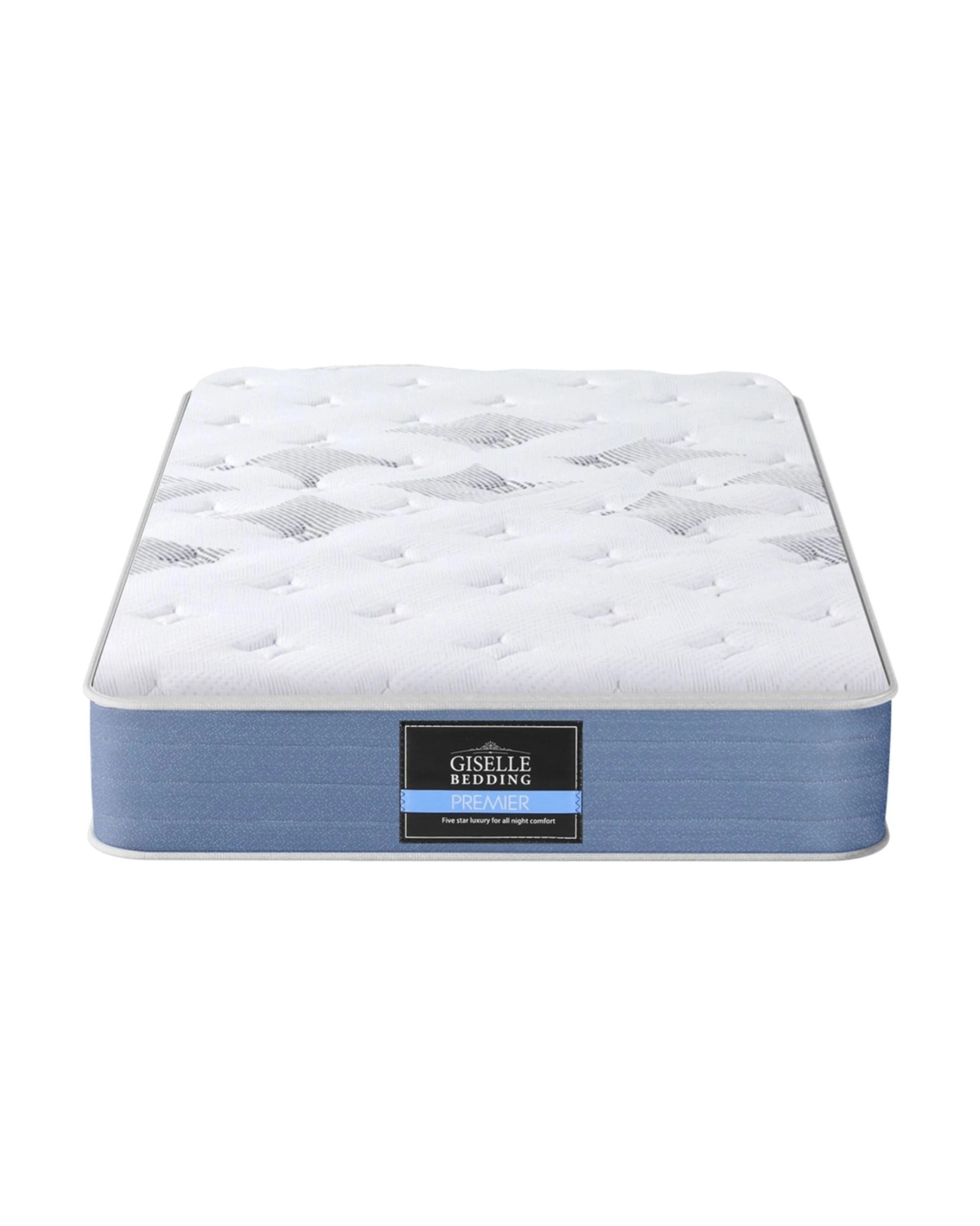 3 25cm Giselle Mattress King Single Bed Pocket Spring Mattresses - King Single Bed - White, 3 of 7