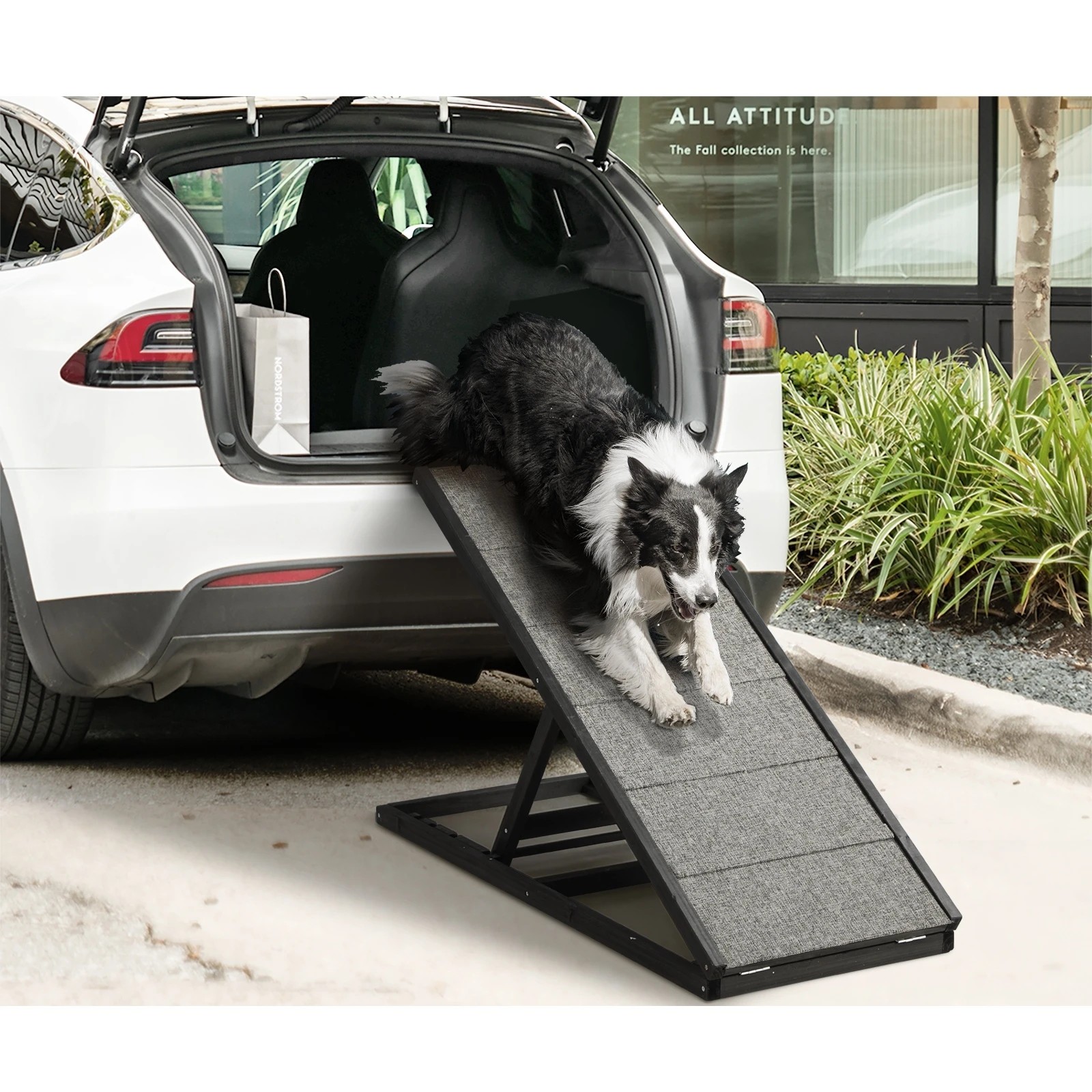 3 Alopet Dog Pet Ramp Adjustable Height Dogs Stairs Bed Sofa Car Foldable 100cm - Black, 3 of 5