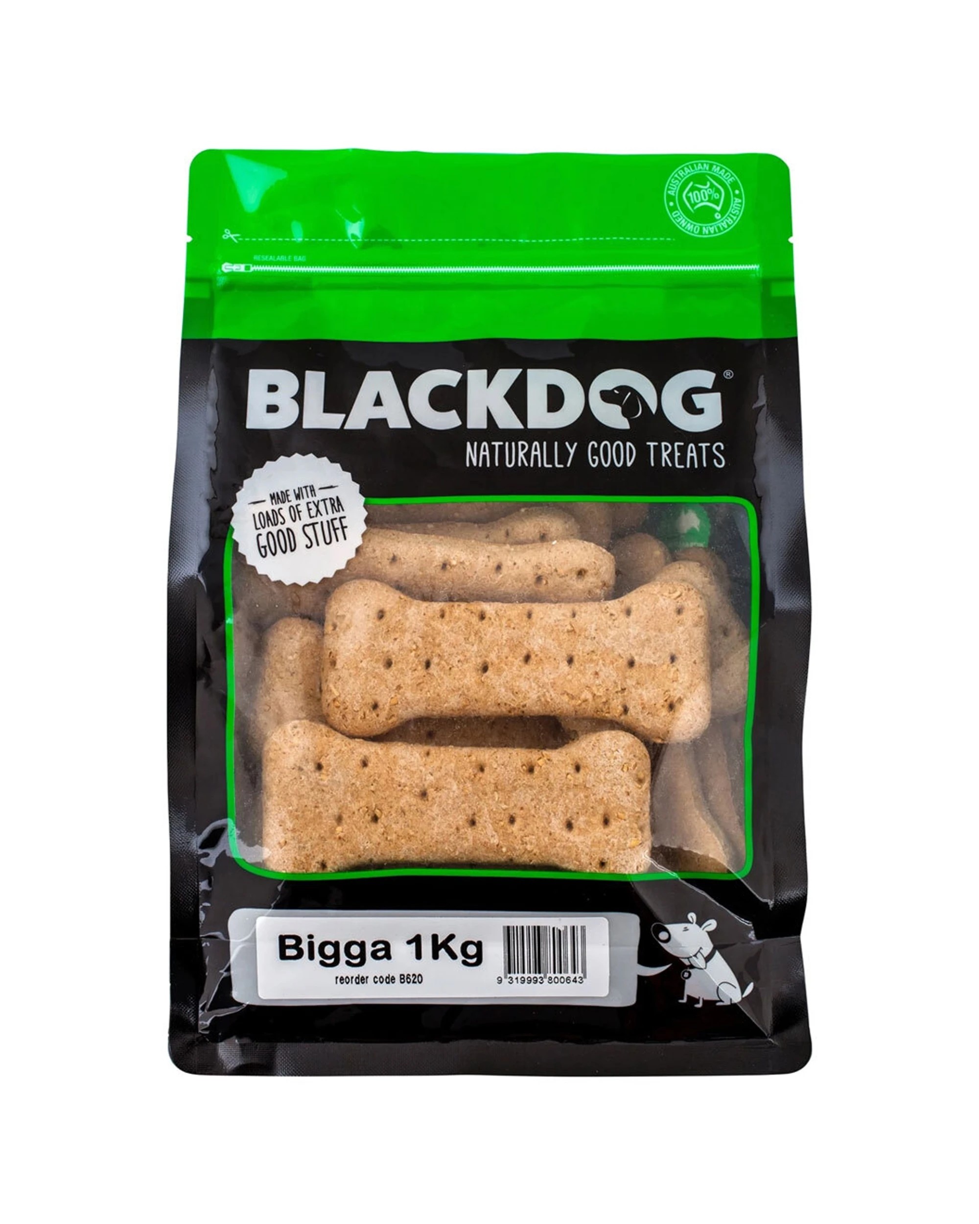 2 Blackdog Premium Biscuits Bigga Dog Treats 2 Pack Low Fat Oven Baked 2kg Pack - Natural, 2 of 3