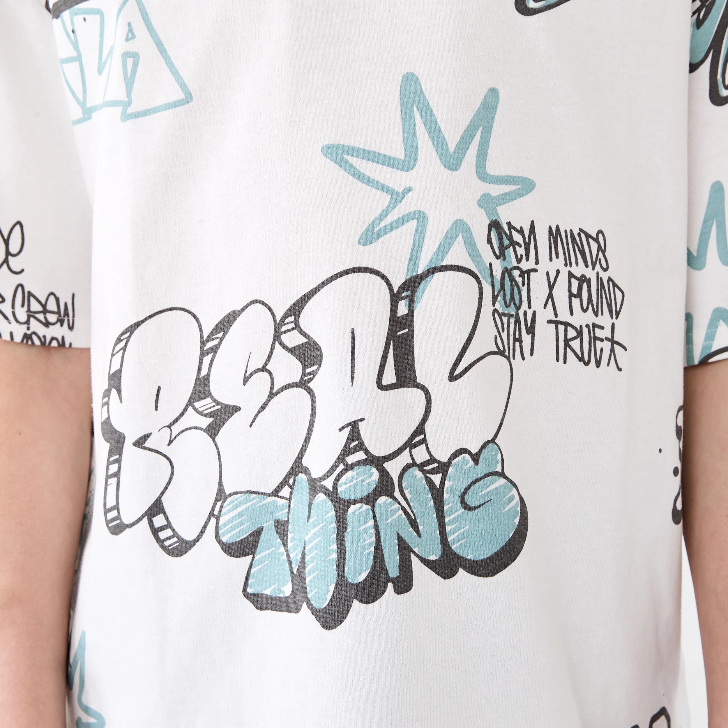 5 Short Sleeve Oversized All Over Print T-shirt Wht Graff, 5 of 7