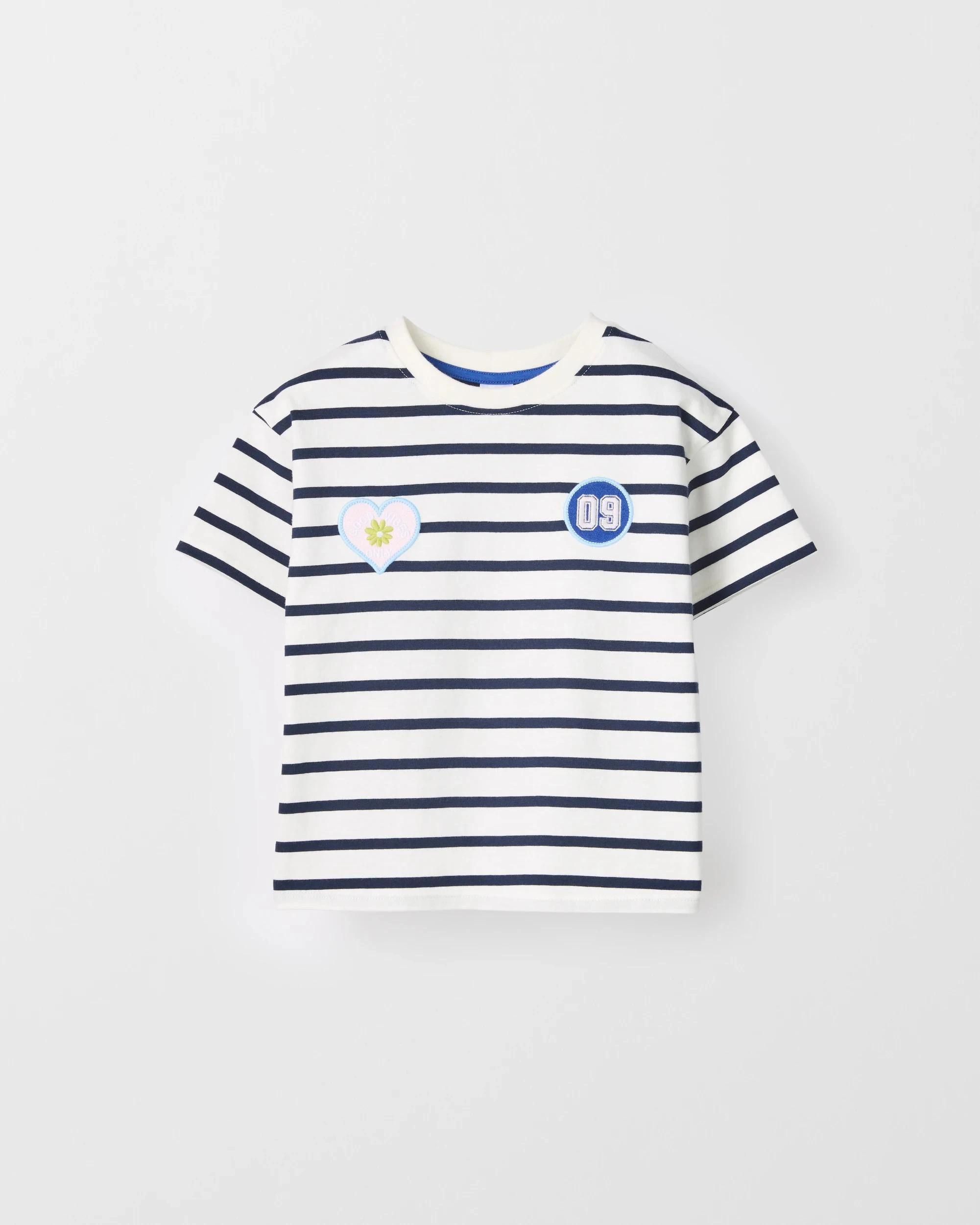 5 Target Kids Australian Cotton Short Sleeve Fashion T-Shirt STRIPE BADGE MULTI, 5 of 6