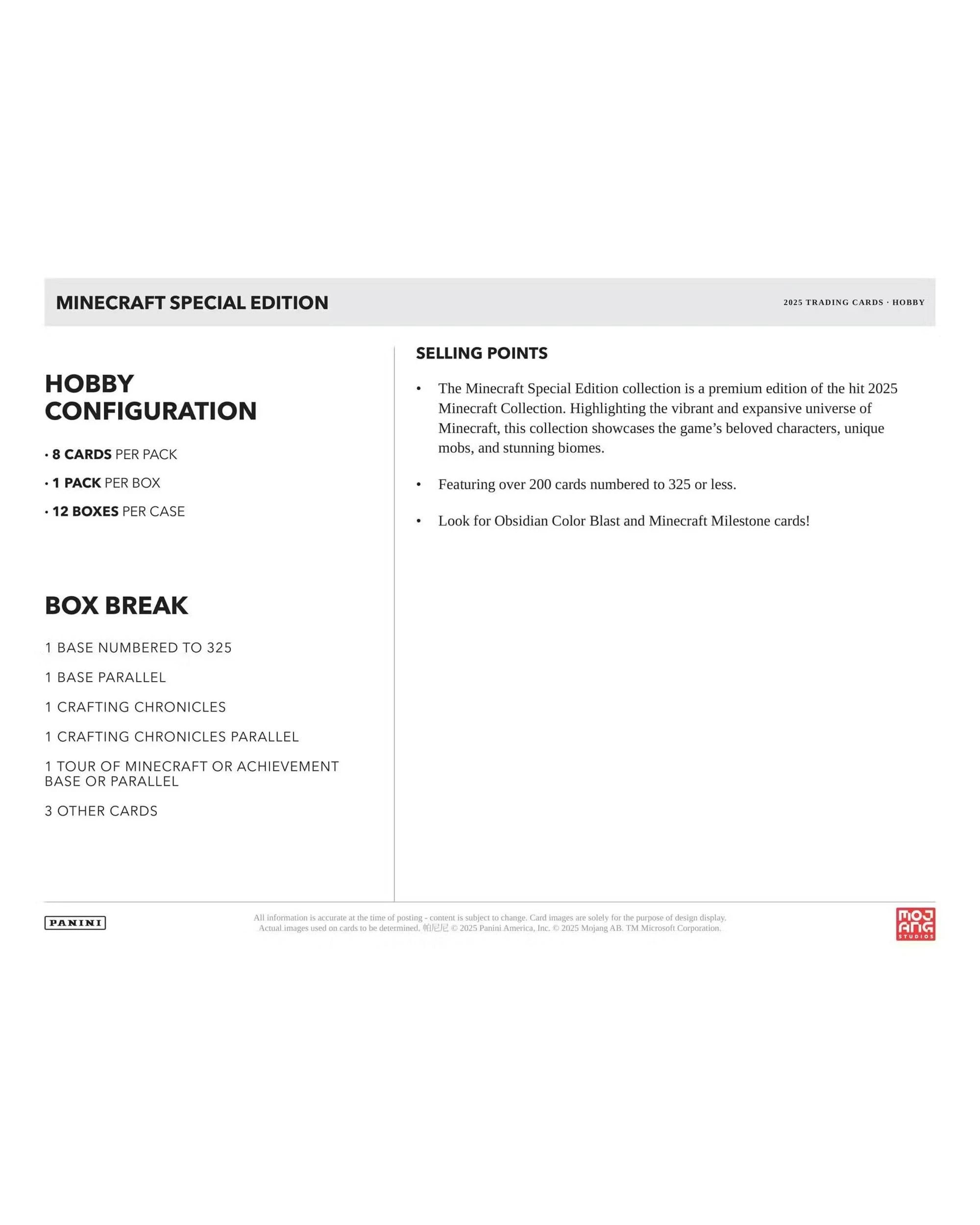 6 Panini 2025 Minecraft Special Edition Hobby Box, 6 of 6