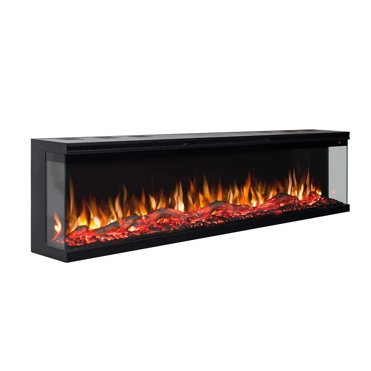 3 Moda Living Fenton 3-Sided 72 inch Electric Fireplace - Black, 3 of 4