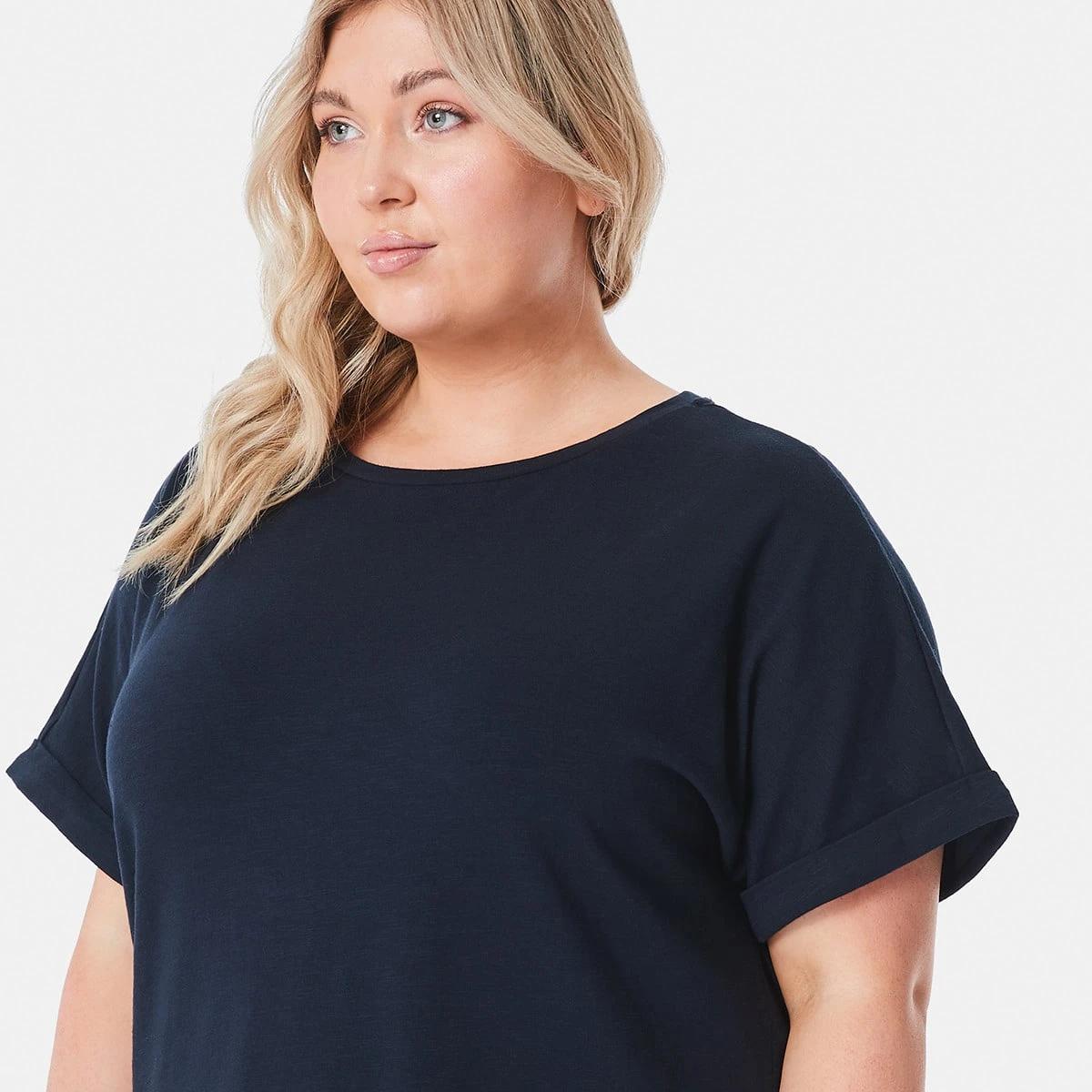 4 Curve Short Sleeve Longline Slub T-shirt SKY CAPTAIN, 4 of 8