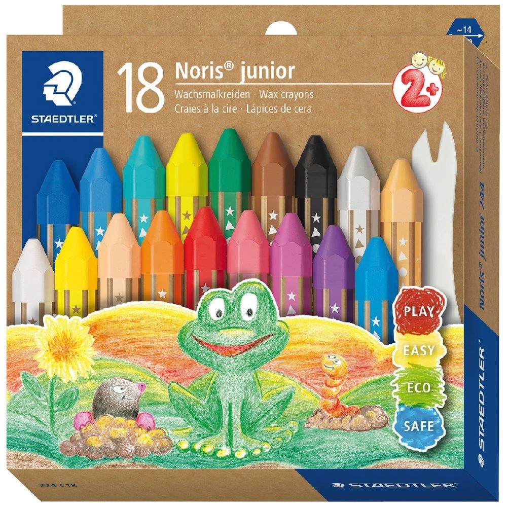 1 Staedtler Noris Junior Wax Crayons 18 Pack, 1 of 3