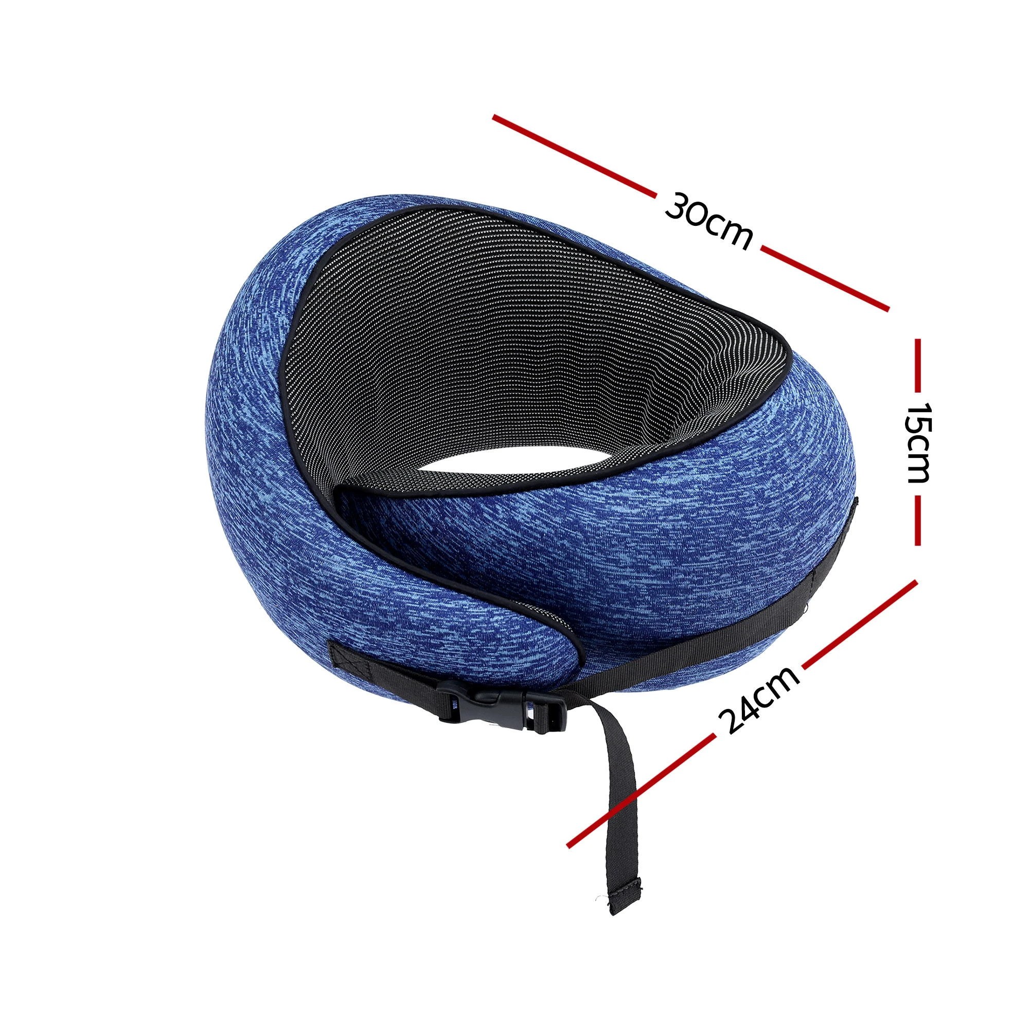 2 Wanderlite Travel Pillows Memory Foam Neck Pillow for Airplane Portable with Bag - Blue, 2 of 5