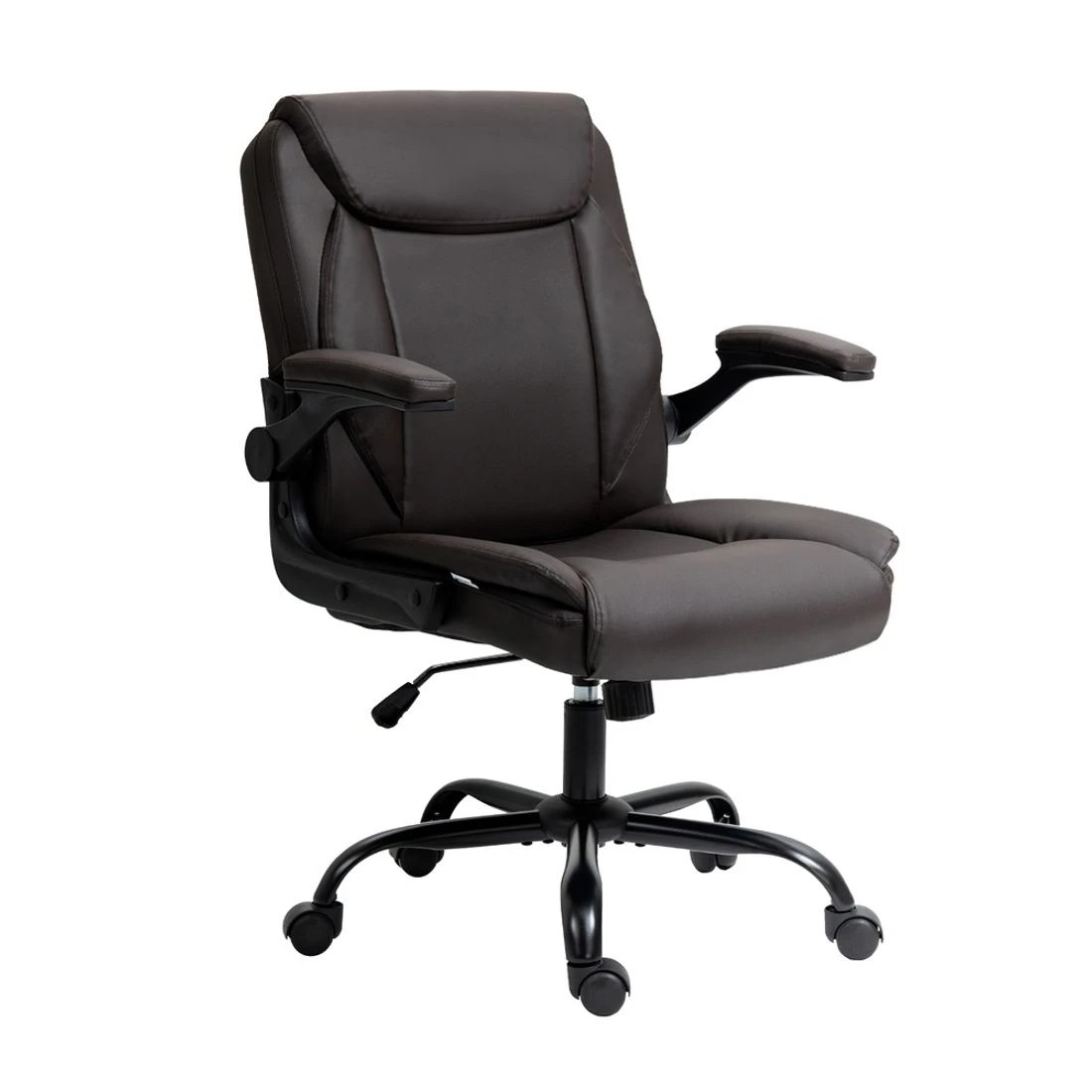 1 Artiss Executive Office Chair Mid Back Brwon - Brown, 1 of 5