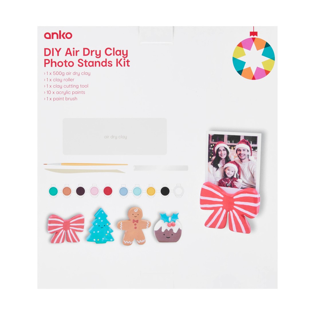 3 DIY Air Dry Clay Photo Stands Kit, 3 of 3