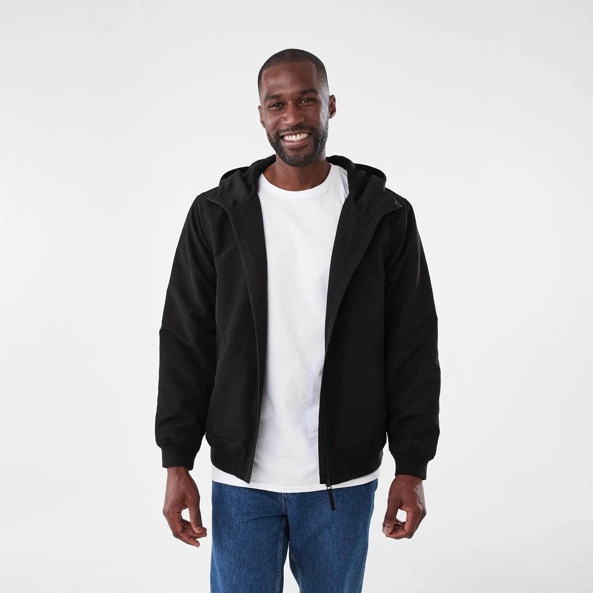 1 Hooded Fleece Lined Jacket Black, 1 of 6