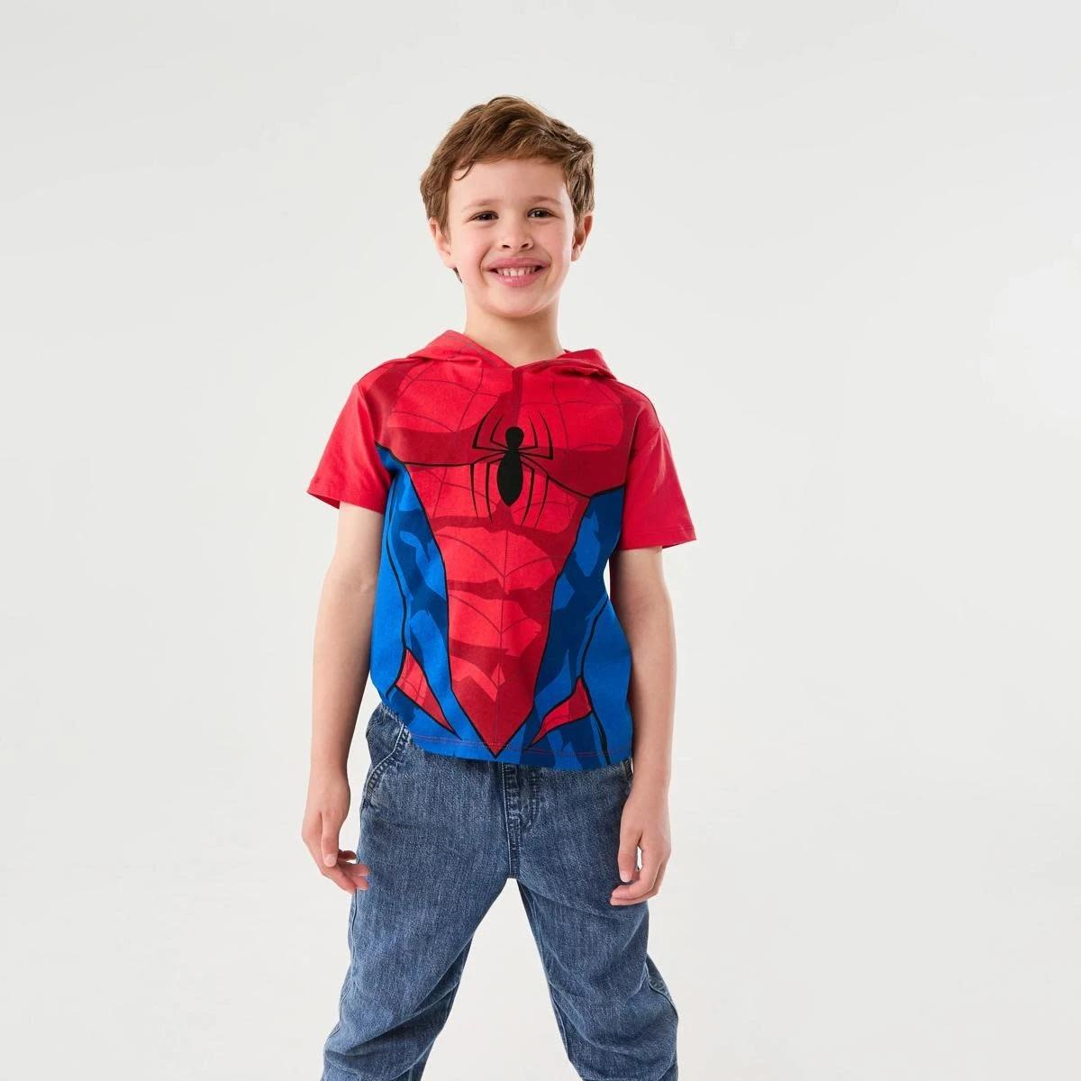 1 Spider-Man License Character Hooded Mesh T-shirt SPIDERMAN, 1 of 8