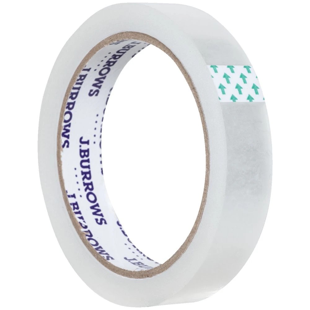 2 J.Burrows Clear Tape Roll 18mmX50m 8 Pack, 2 of 2