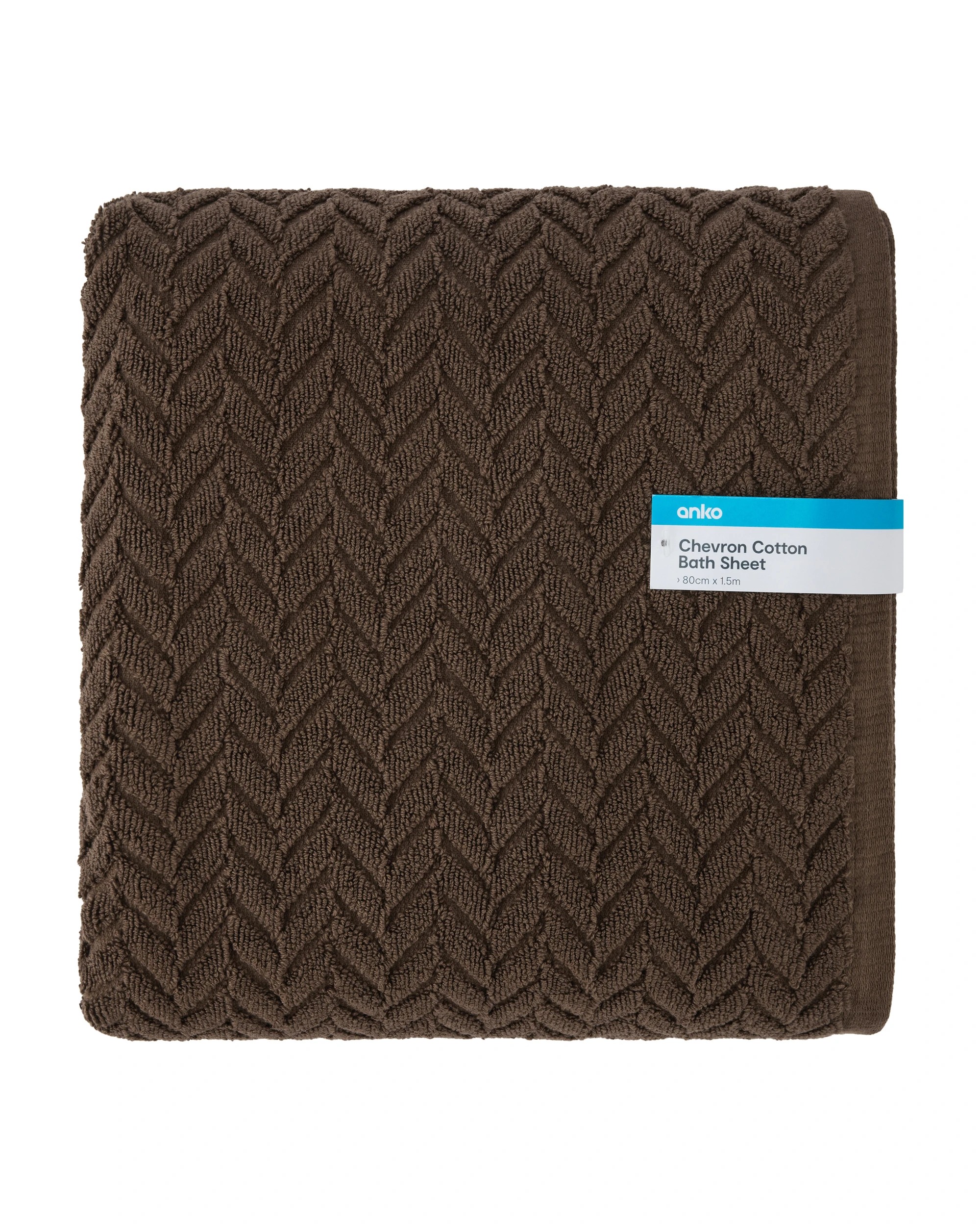 5 Chevron Cotton Bath Sheet - Chocolate, 5 of 6