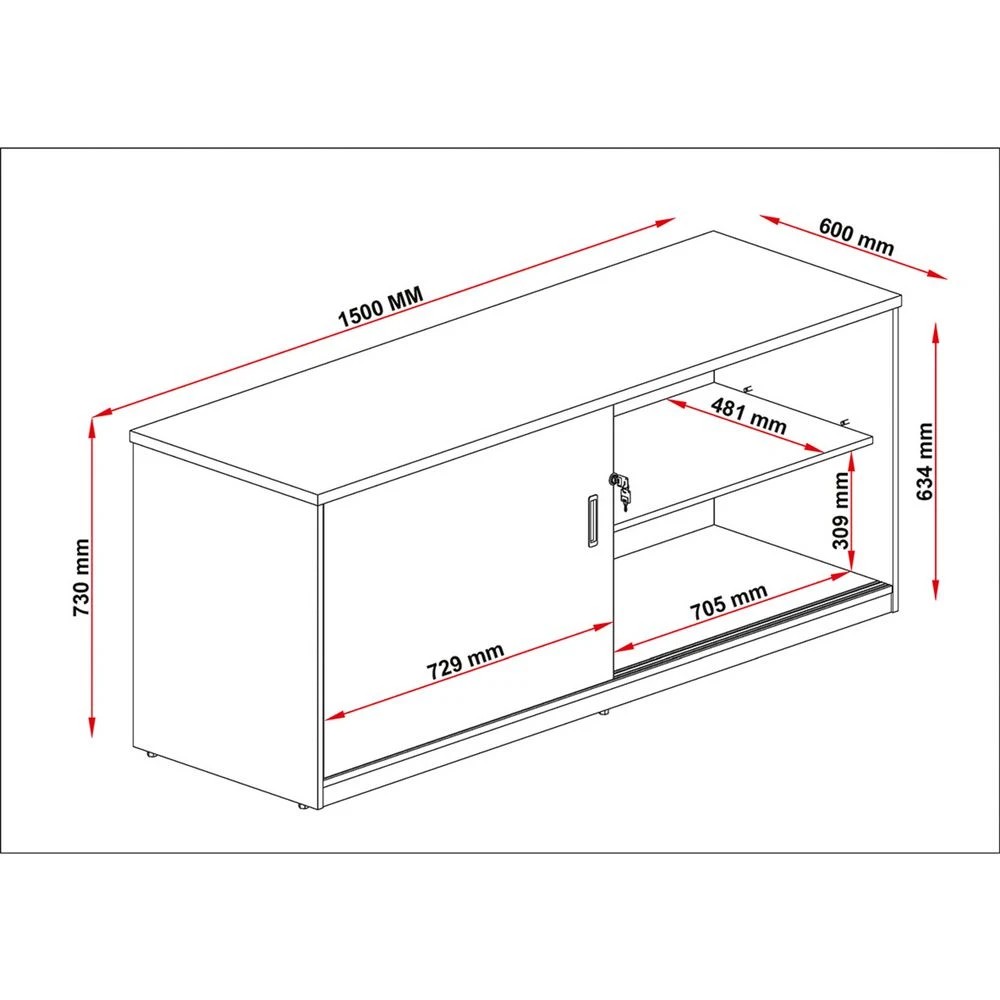 5 Toro 1500mm Sliding Door Credenza with Hutch Desks, Tables and Workstations, 5 of 5