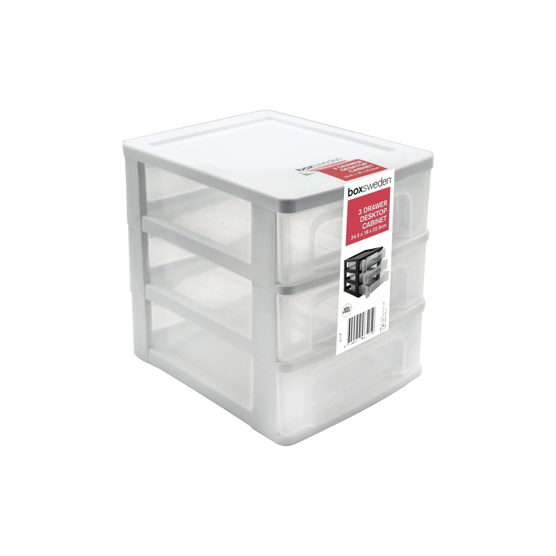 4 Boxsweden Drawer Desktop Cabinet Sml 3 Layer 2PK Assorted Plastic 24.5X18X22.5cm
 - multi, 4 of 6