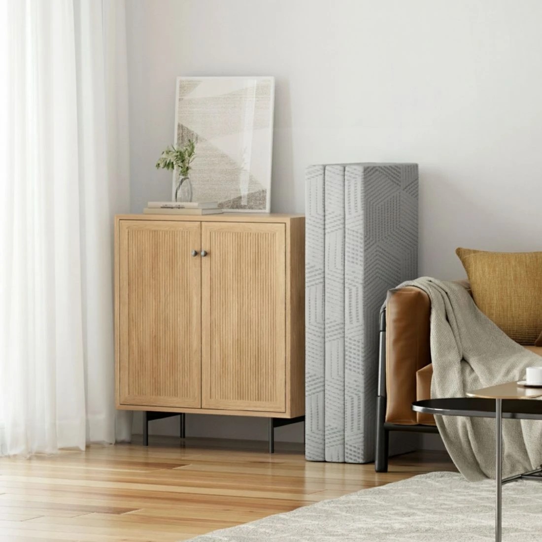 4 3-Foldable Mattress Giselle Folding Foam Double - Double Bed - Grey, 4 of 7