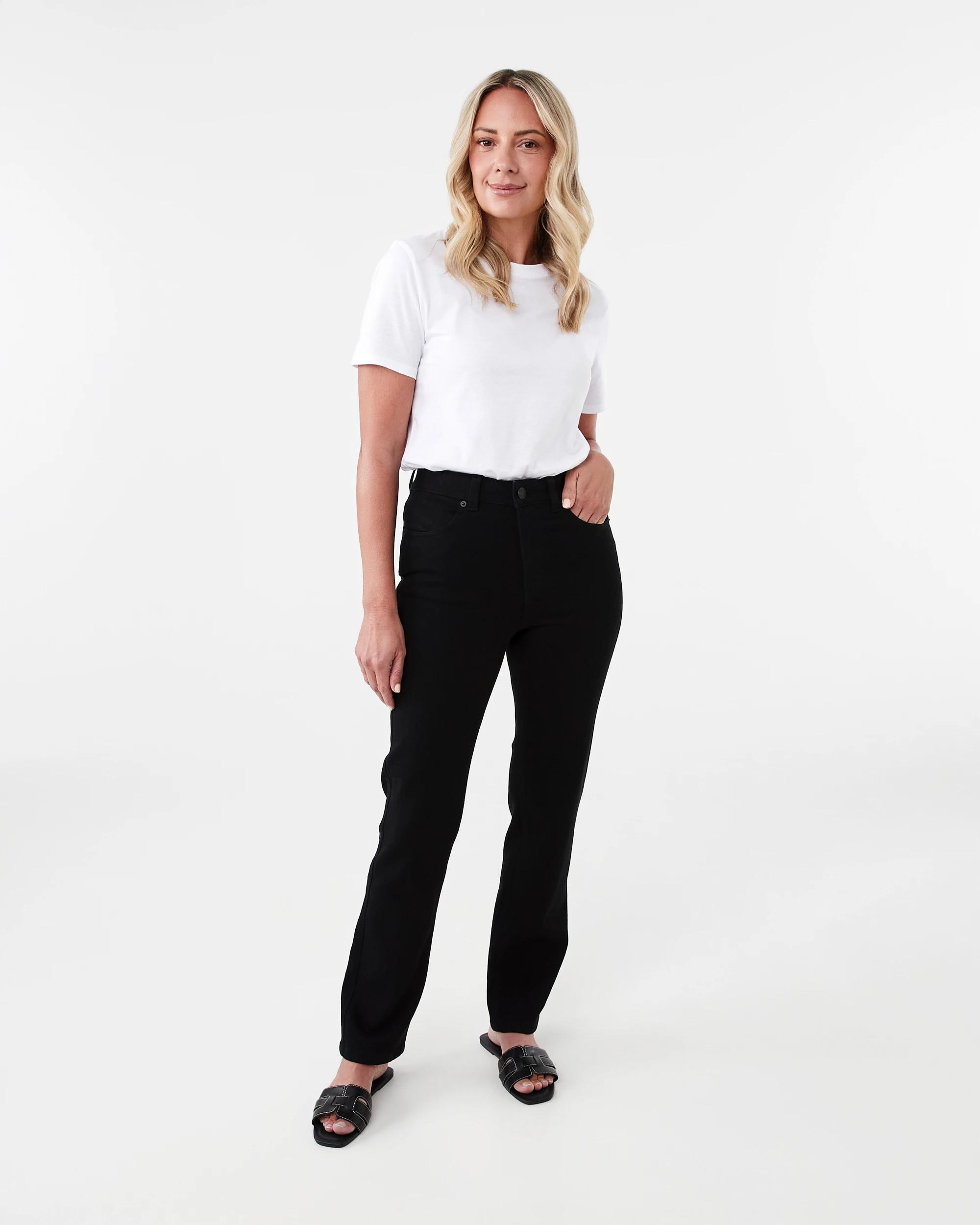 2 High Rise Straight Leg Jeans Black Wash, 2 of 8