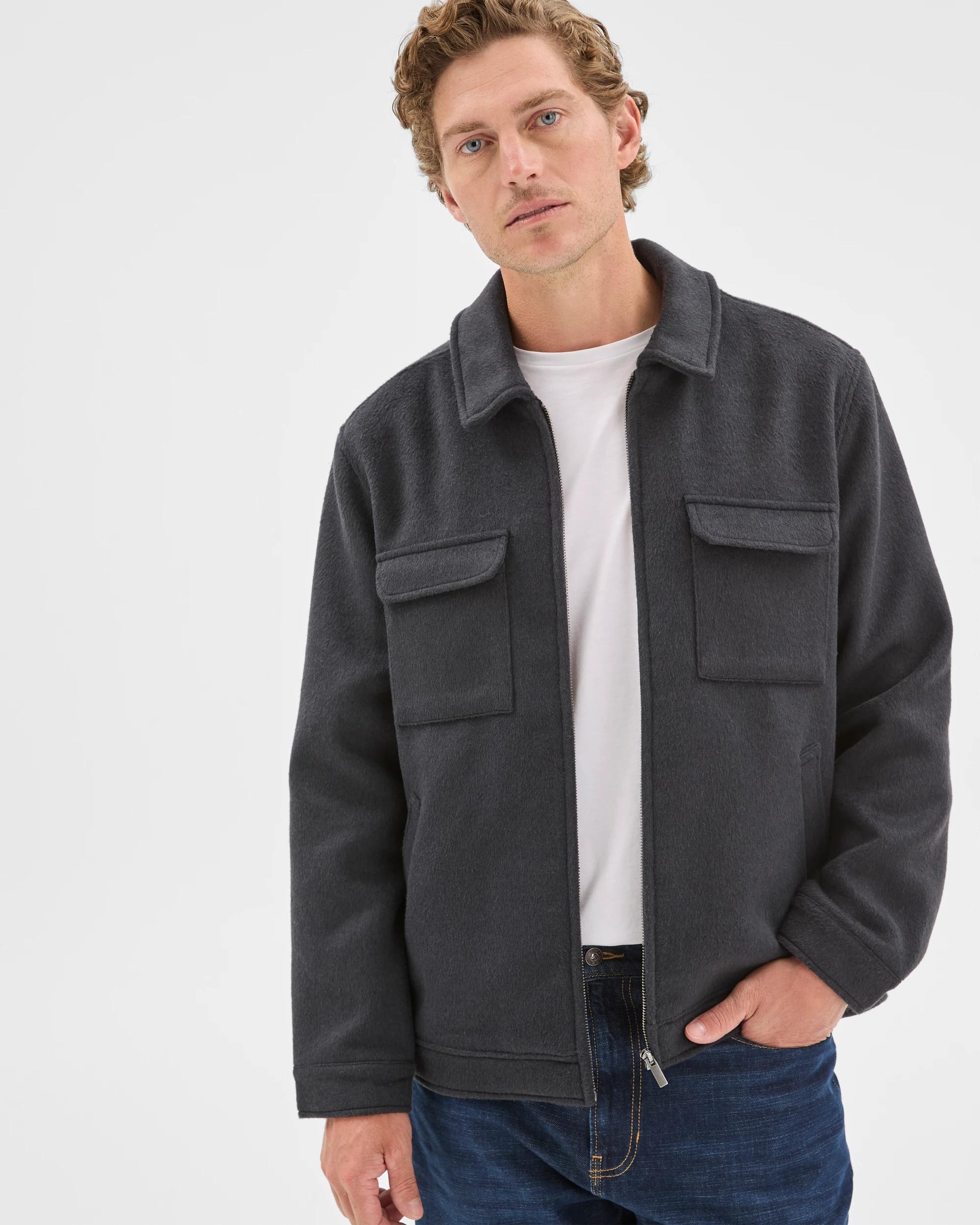 3 Preview Melton Jacket BLACK, 3 of 7
