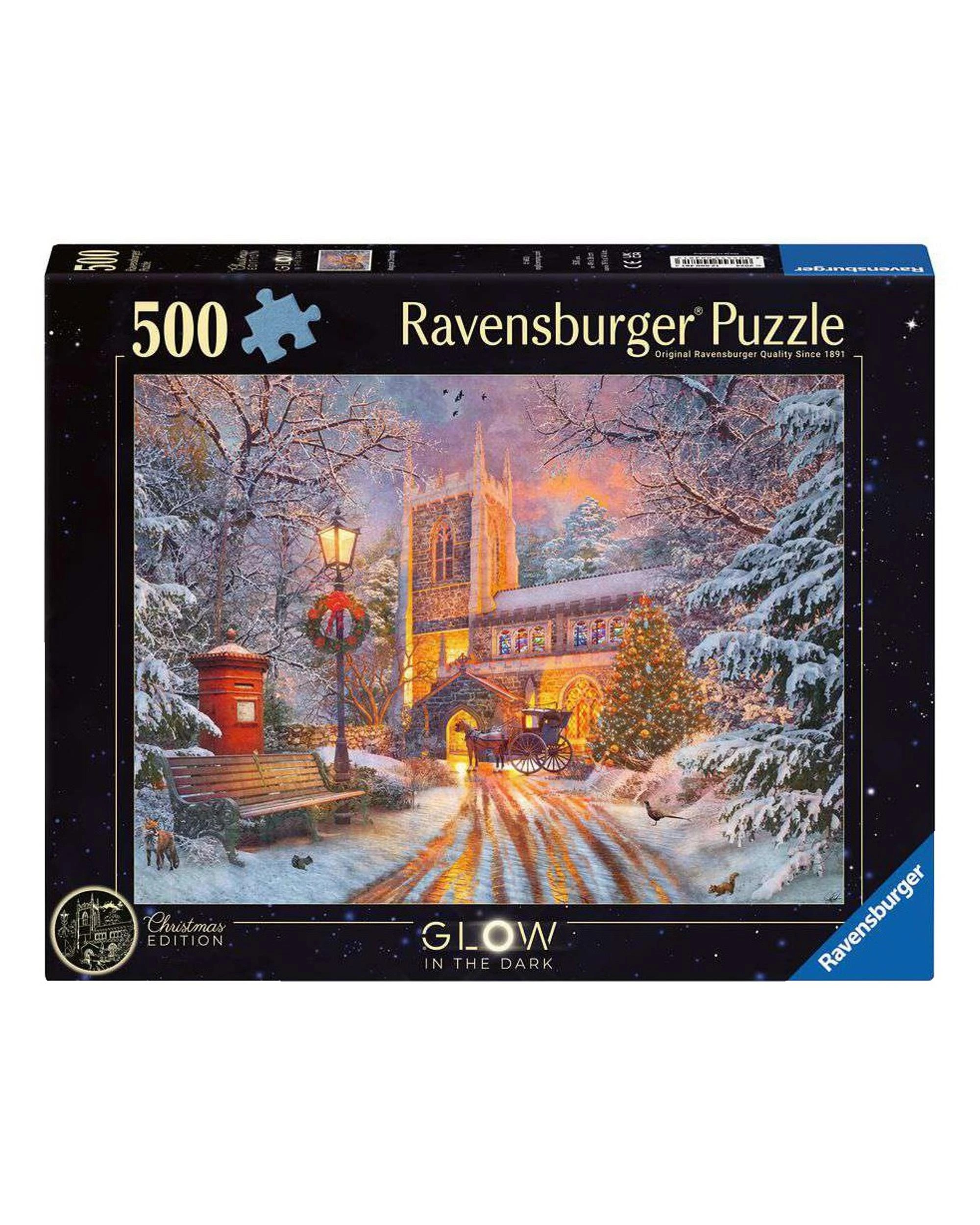 1 Ravensburger Magical Christmas Glow in the Dark 500 Piece Jigsaw Puzzle, 1 of 2