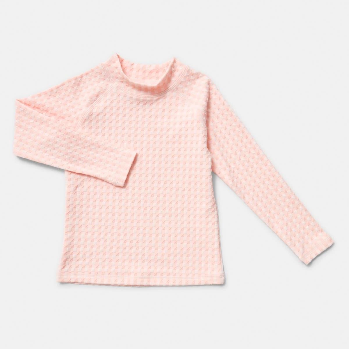 7 2 Piece Long Sleeve Rash Swim Set GINGHAM PEACH, 7 of 9