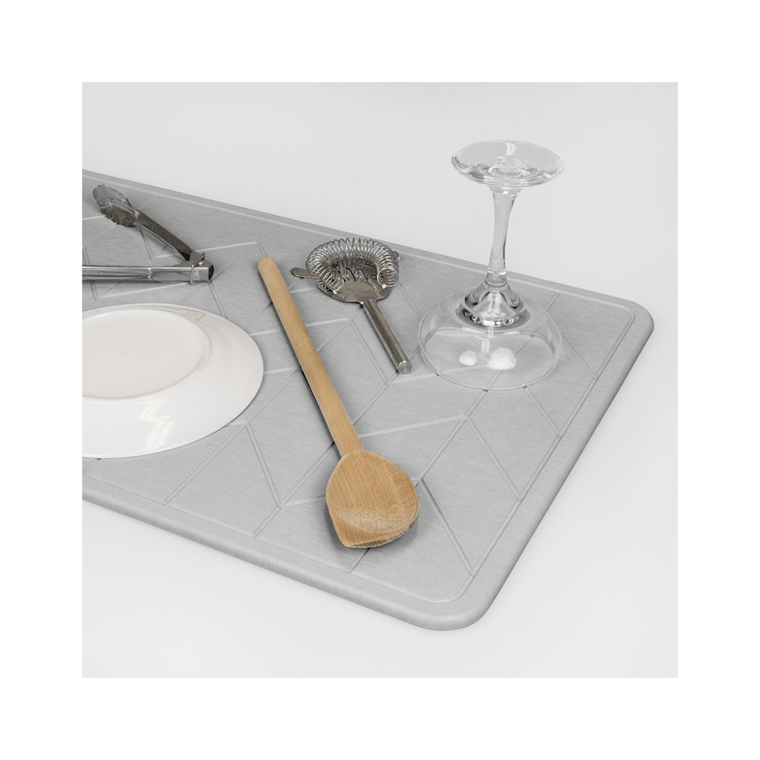 4 Algodon 60x39cm Dri Bath Stone Mat Light Water Absorbing Bath Mat
 - Grey, 4 of 5