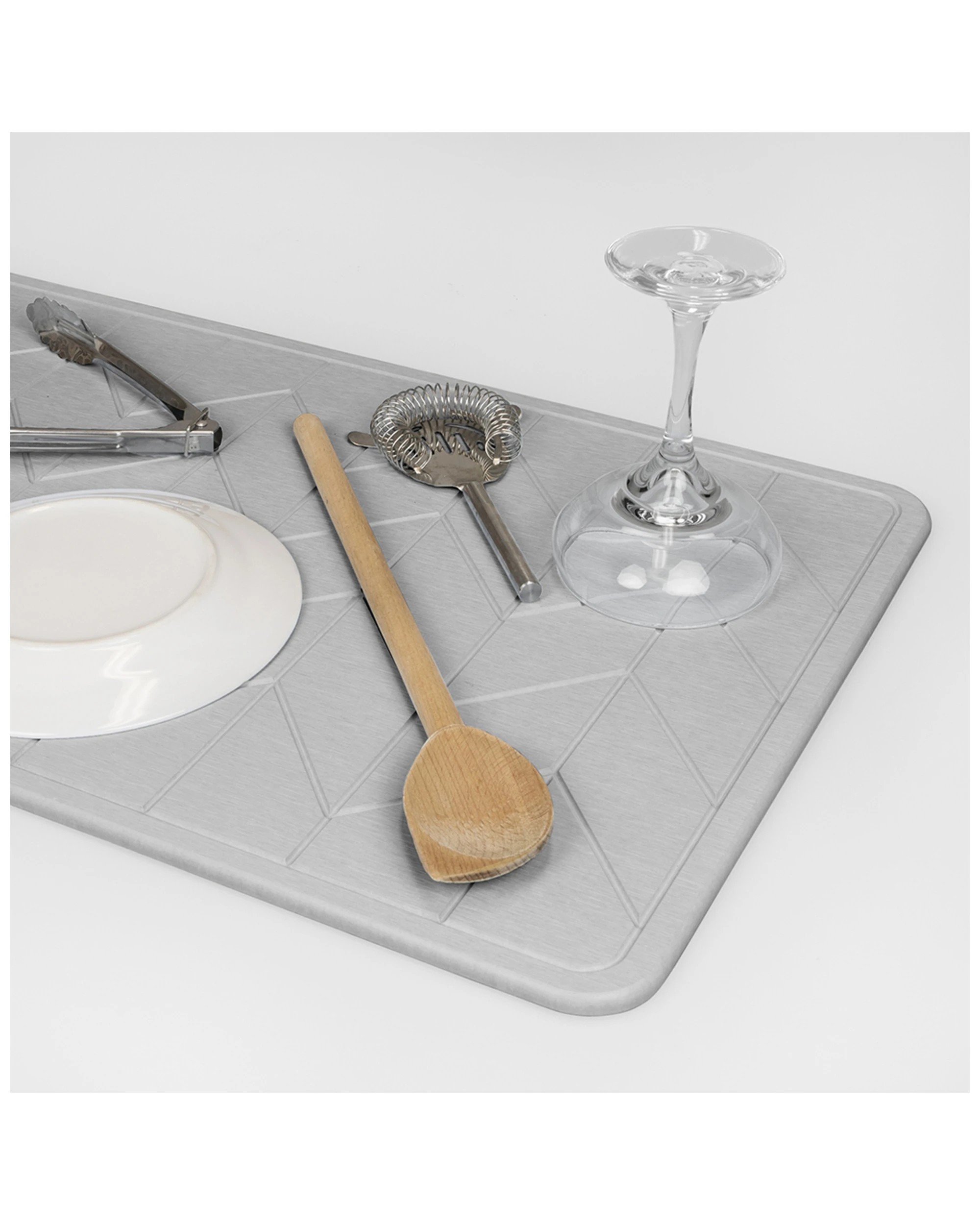 4 Algodon 60x39cm Dri Bath Stone Mat Light Water Absorbing Bath Mat
 - Grey, 4 of 5