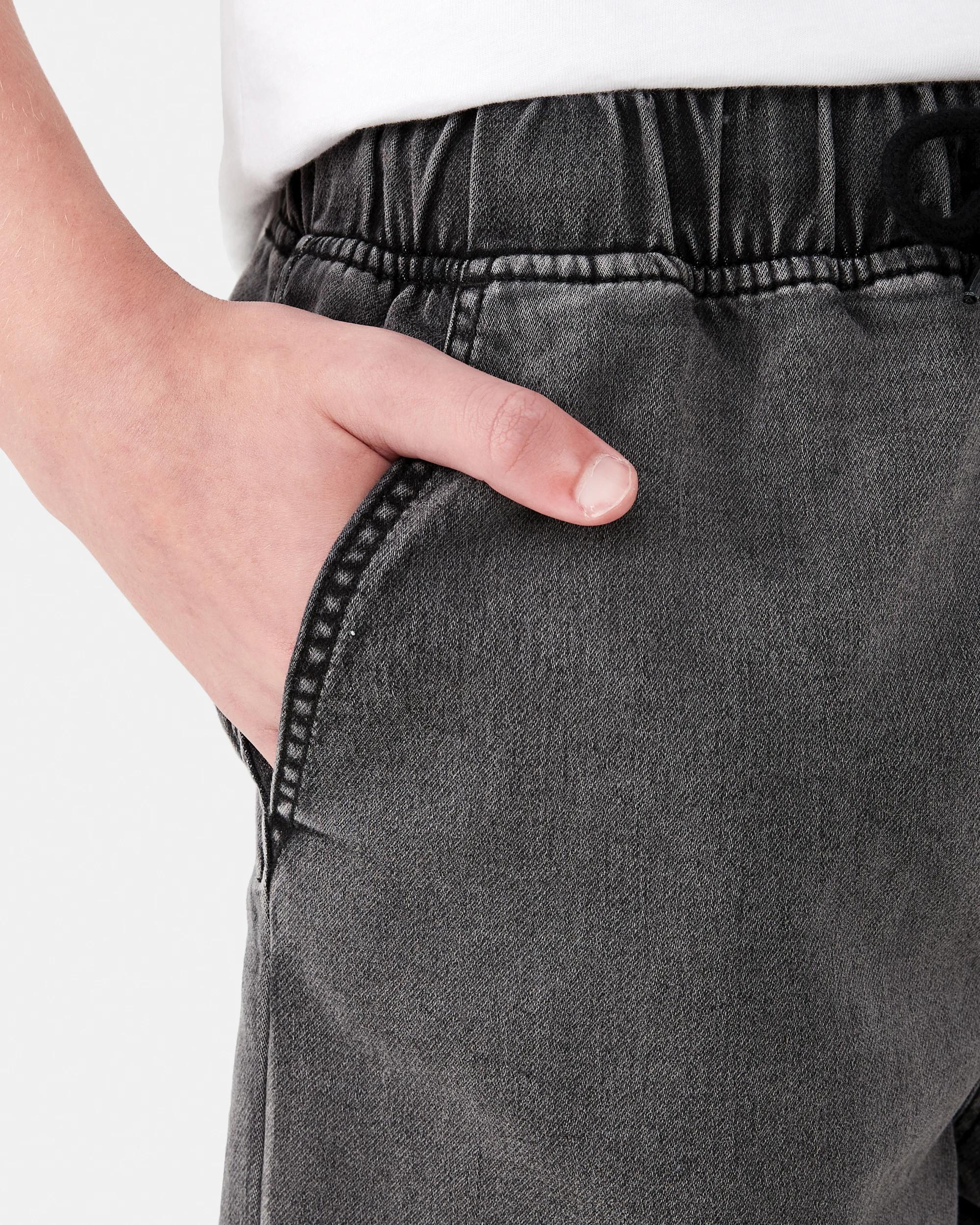 4 Pull-On Denim Shorts Blk Wash, 4 of 7