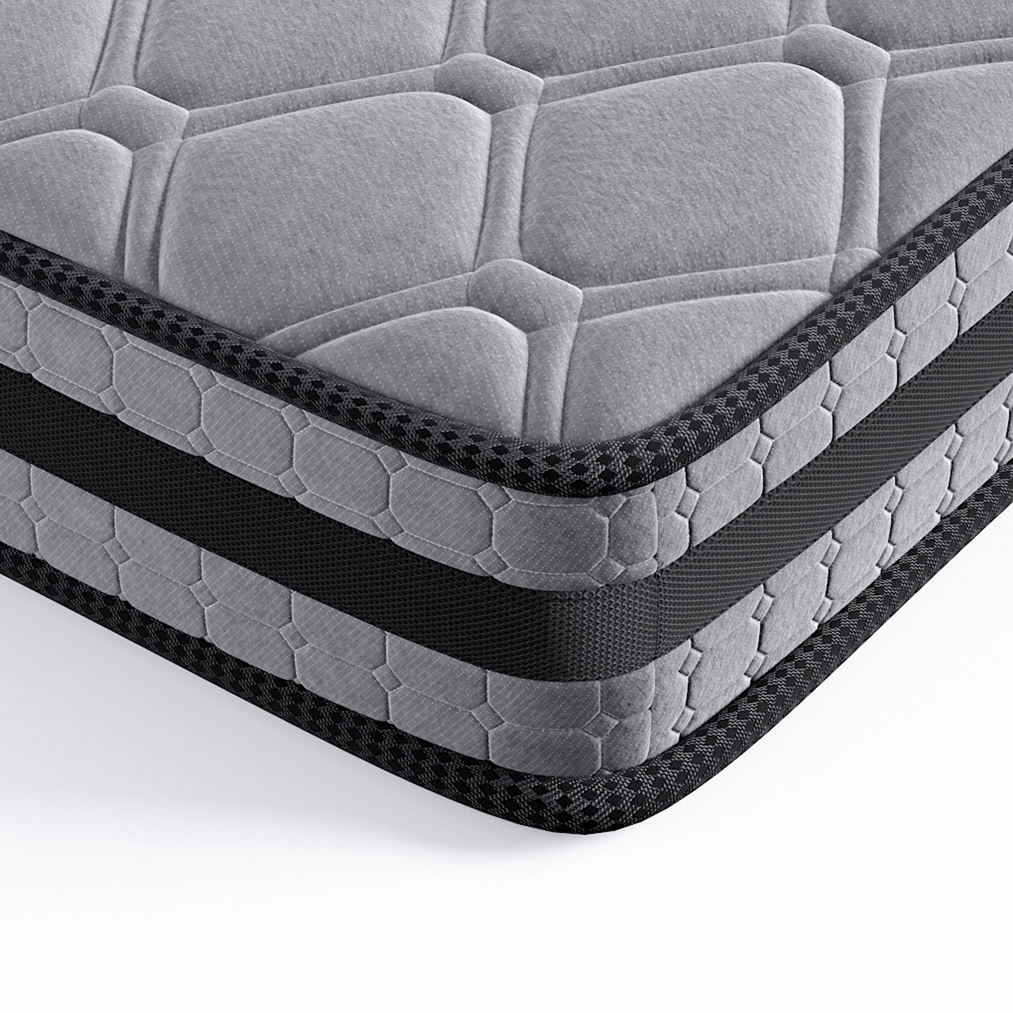 5 Metal Bed Frame Mattress Base Set Wood King Double Queen Pocket Spring HD Foam Q, 5 of 7