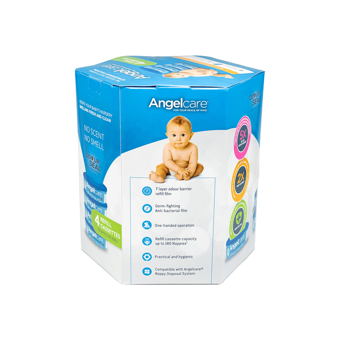 7 Angelcare 4pk Baby Nappy Diaper Disposal Cassette Refills
 - Blue, 7 of 9