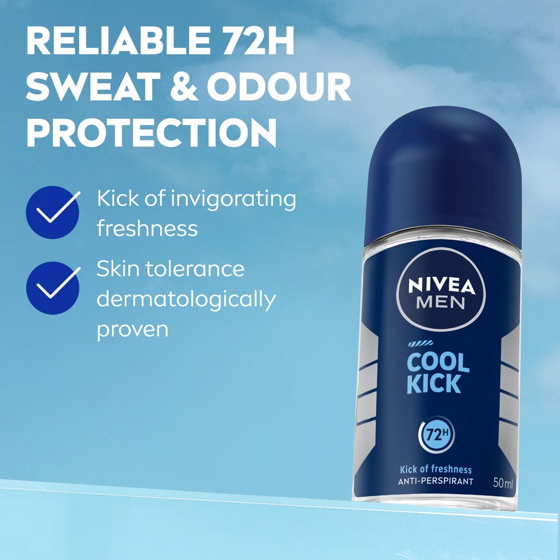 3 Nivea Men Cool Kick Anti-Perspirant Roll-On Deodorant, 3 of 8